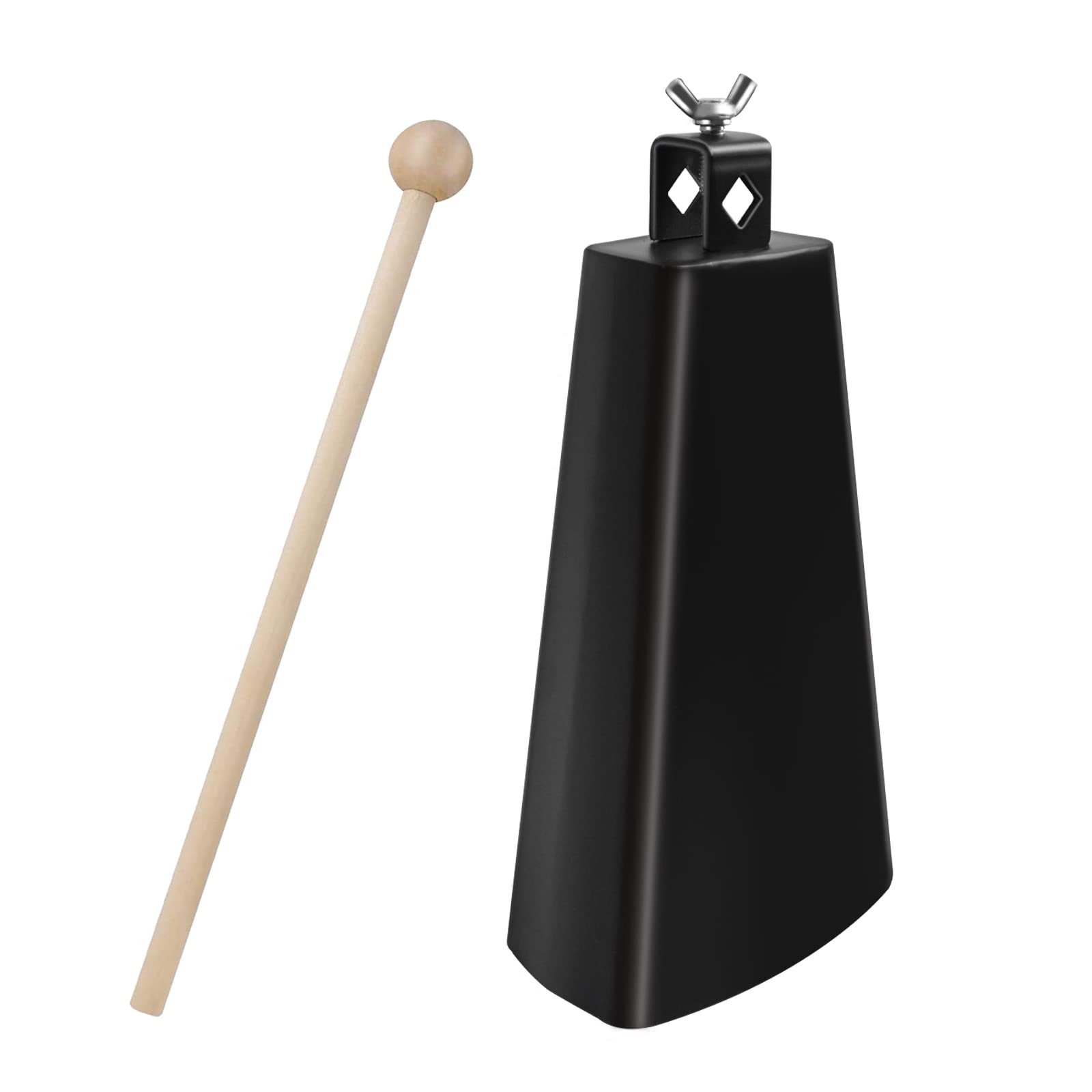 Soulmate 9 Inch Metal Steel Cow Bells Instrument Noise Makers Cowbell Hand Percussion Cow Bell With Handle Stick For Drum Set