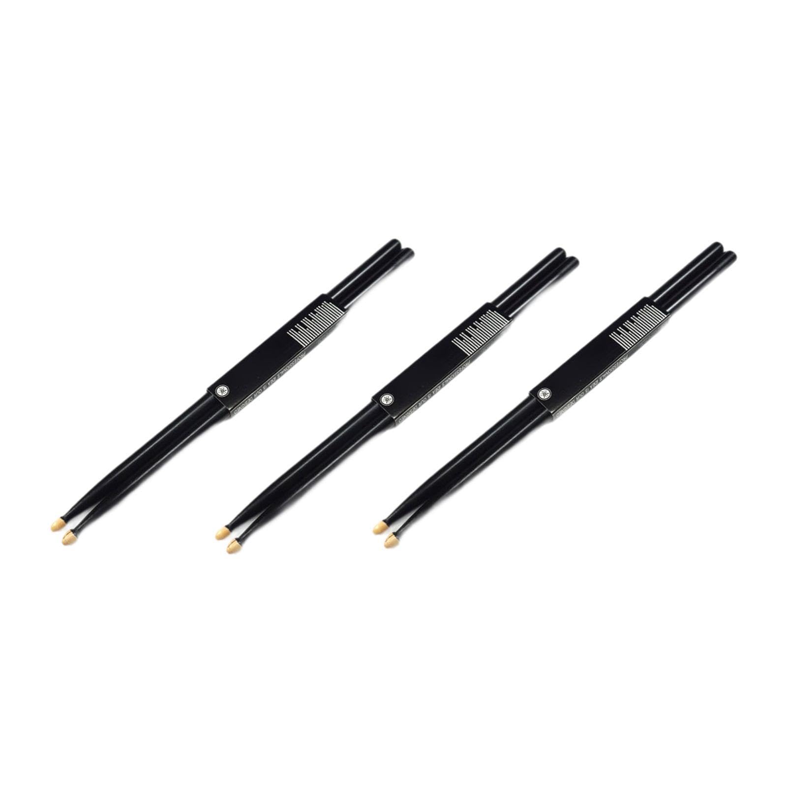 Merishopp Drum Sticks 3 Pairs Gifts Percussion Instruments Accessories For Kids Adults Black