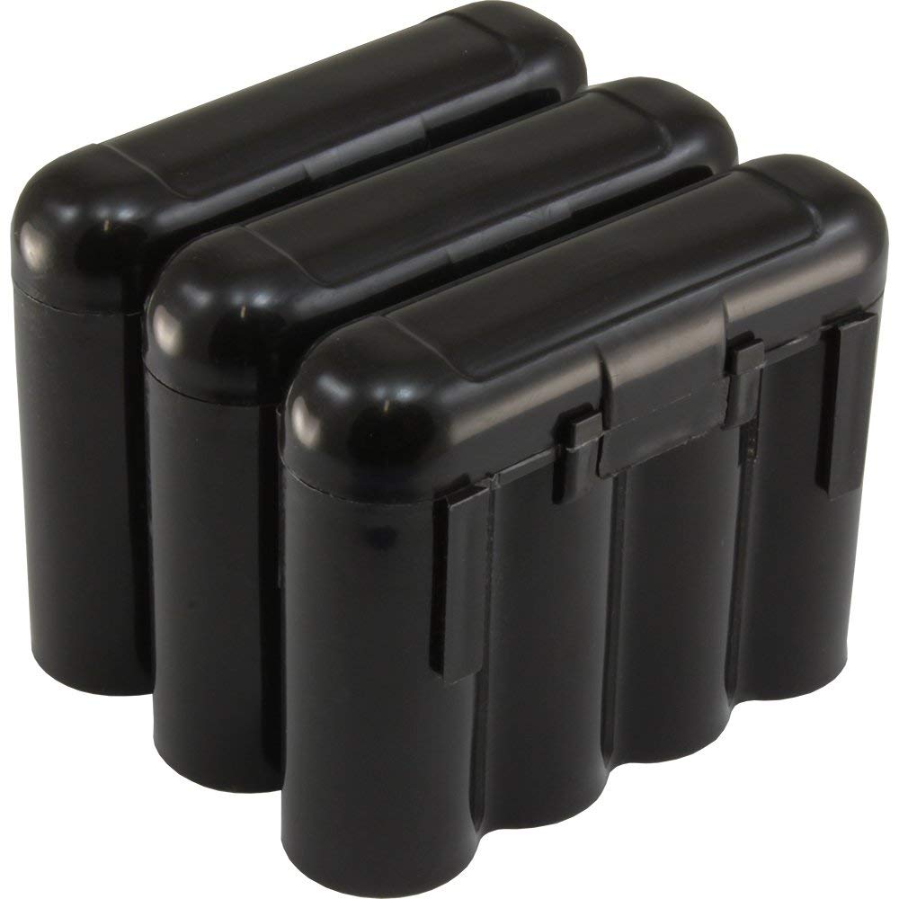 Powertron 3 Pack Aa/Aaa / Cr123A Black Battery Holder Storage Cases