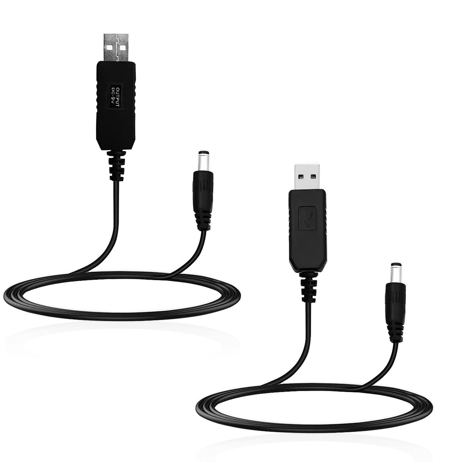 Sqrgreat Usb To 9V Adapter   Dc 5V To Dc 9V Step Up Cable Cord With Dc Jack 5.5 X 2.1Mm For Fan, Table Lamp, Piano Keyboard, Blu
