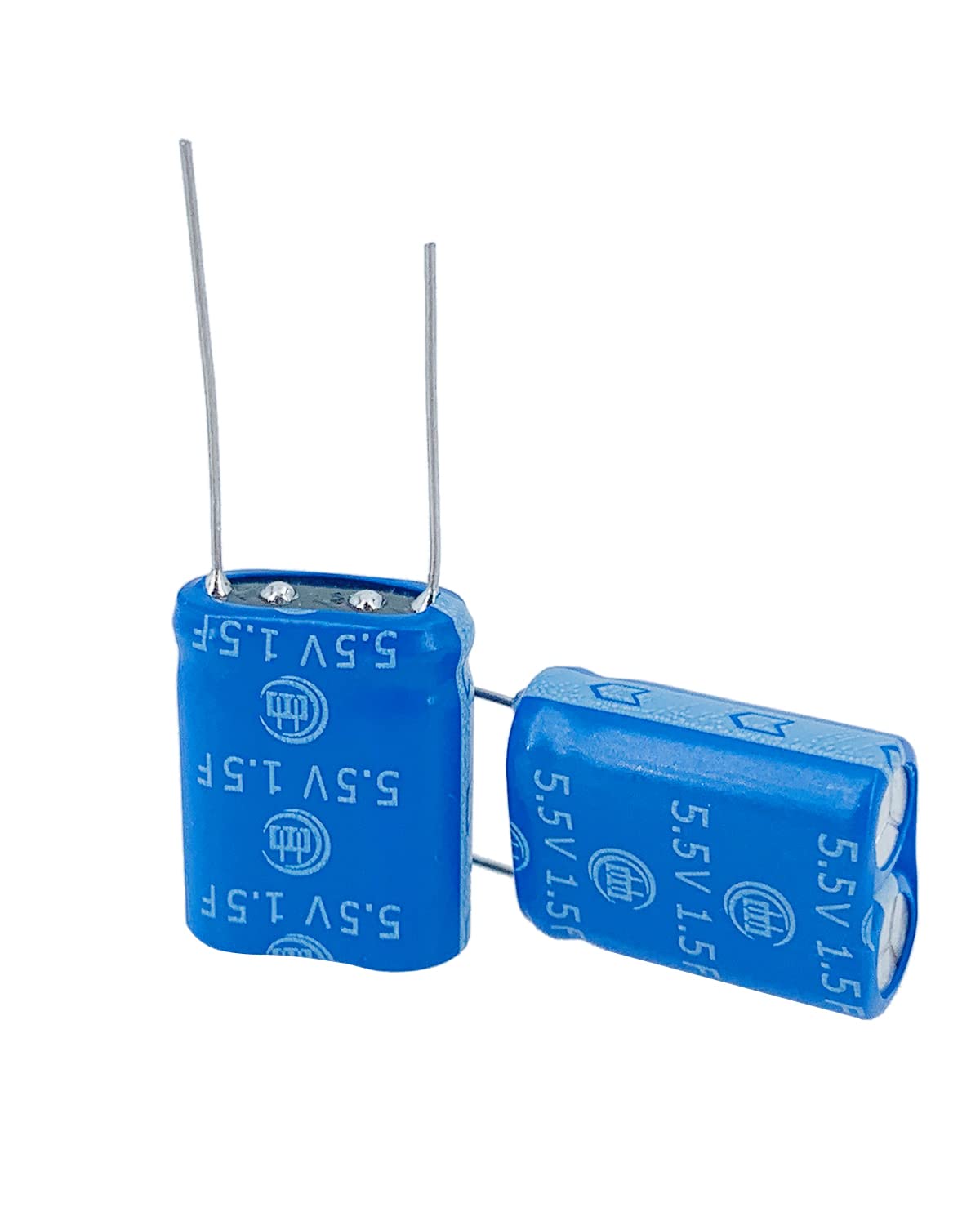 Cermant 2 Pcs 8.5X17X21Mm(0.33X0.67X0.83In) Super Capacitor 5.5V 1.5F Super Farad Capacitance Winding Type Energy Storage For On