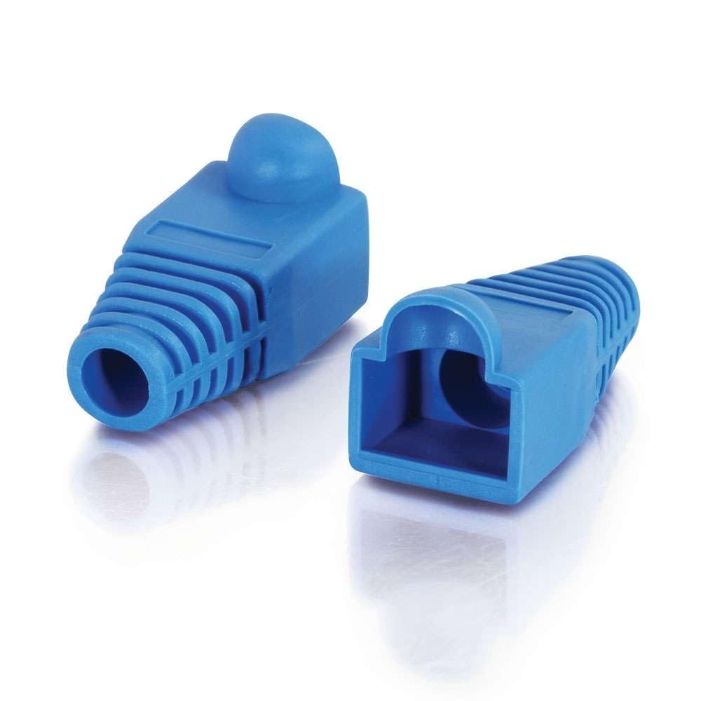 C2G 04757 Rj45 Snagless Boot Cover For Cat5, Cat5E, Cat6 Or Cat6A Cable, Multipack (50 Pack) Taa Compliant, Blue (6.0Mm Od)