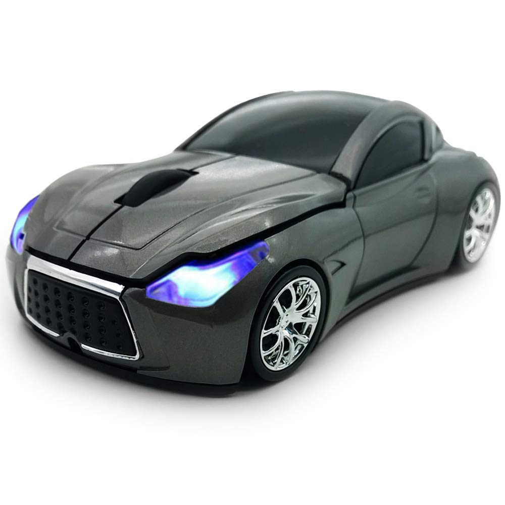 Tdrtech Wireless Car Mouse 2.4Ghz 3D Dpi 1600 Cool Sport Usb Gaming Mouse Mice For Pc Computer Laptop Notebook Gray