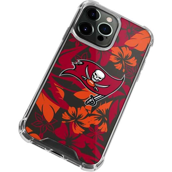 Skinit Clear Phone Case Compatible With Iphone 13 Pro Max   Officially Licensed Nfl Tampa Bay Buccaneers Tropical Print Design