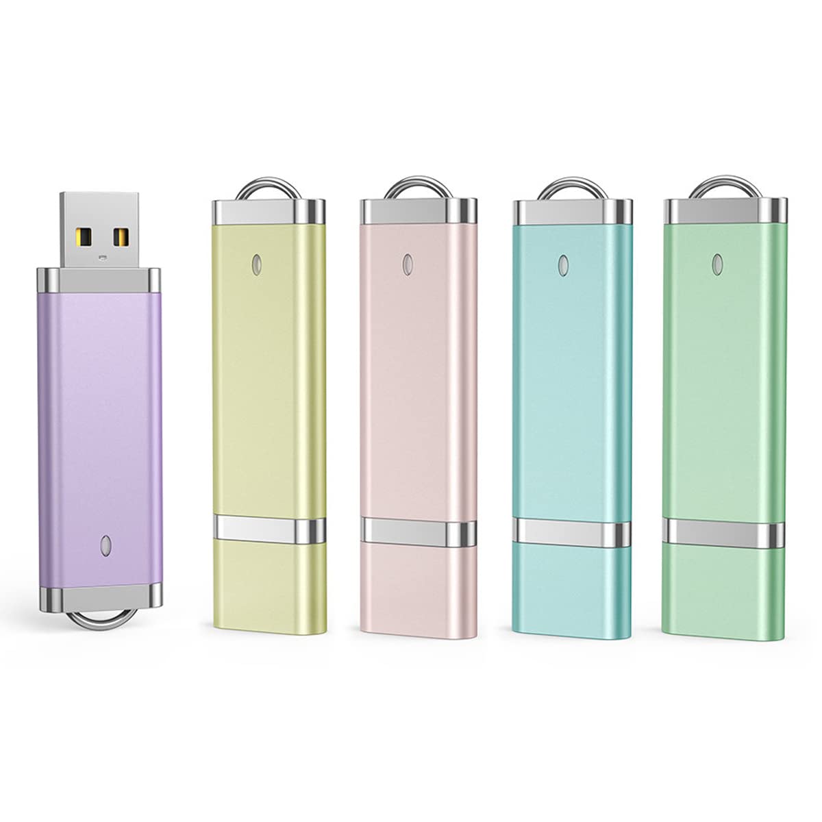 Aiibe 5 Pack 8Gb Flash Drive Usb Flash Drive Thumb Drives Colorful 8G Usb 2.0 Memory Sticks (5 Mixed Colors: Blue Green Yellow Pink Purple)