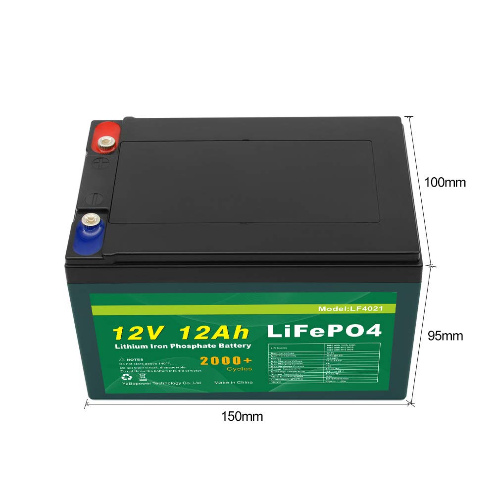 Talentcell 12V 12Ah LiFePO4 Battery Pack LF4021 - Deep Cycle Rechargeable Lithium Iron Phosphate, 153.6Wh