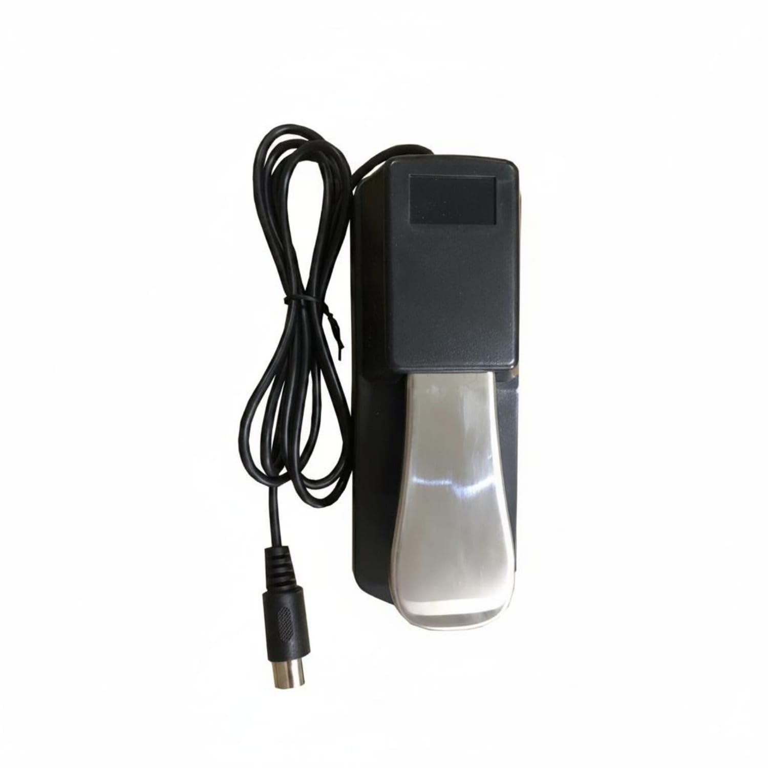 Ujeavette Wired Piano Sustain Pedal Compact Keyboard Sustain Pedal Black Music Accessory Glossy, Single Pedal Round