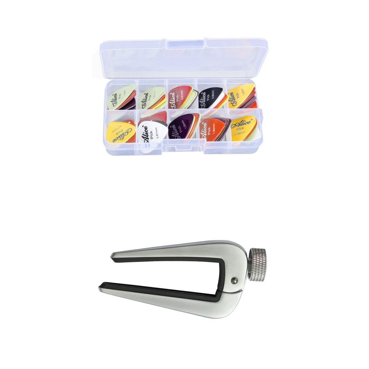 Merishopp Zinc Alloy Guitar Capo Capotraste With 24 Picks For Acoustic Electric Guitar | Musical Instruments & Gear | Guitars &