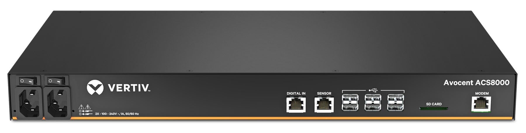 Vertiv Avocent Acs8000 Serial Console, 16 Port Serial Console Server, Dual Ac Power, Expanded Memory Capabilities, Remote Data C