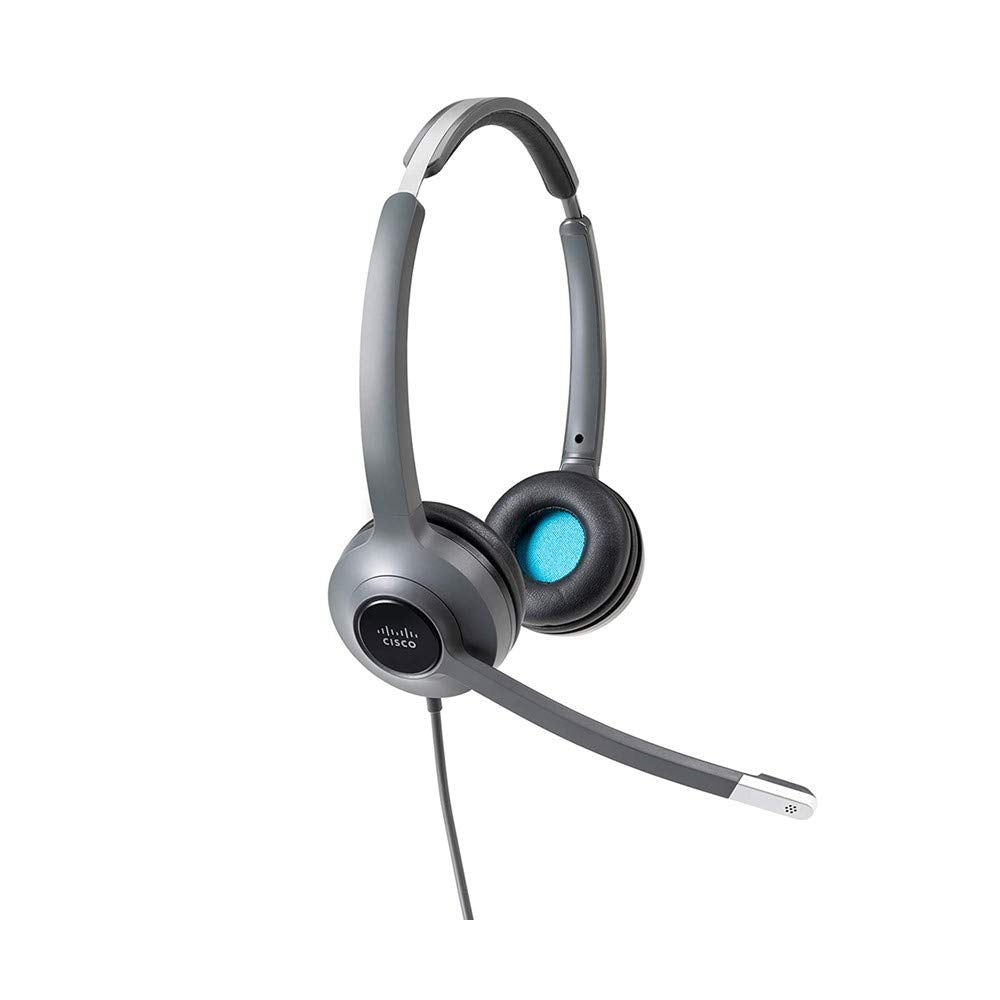 CISCO Headset 522, Wired Dual On-Ear 3.5mm Headset with USB-C Adapter, Charcoal, 2-Year Limited Liability Warranty (CP-HS-W-522-