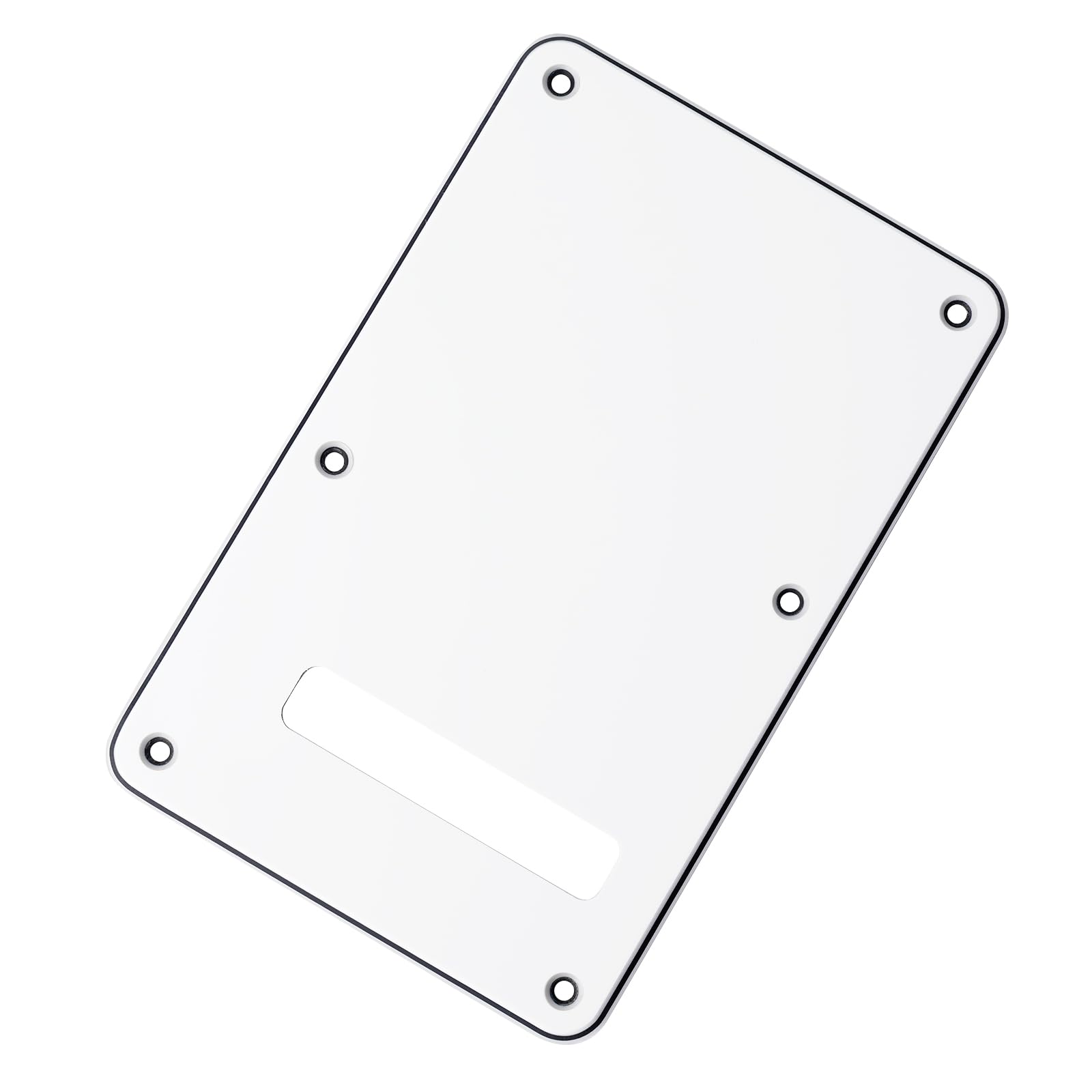 Banworks Electric Guitar 3 Ply Backplate 6-Hole Trem Tremolo Cover For Usa/Mexican Fender Standard Strat St Jt/Hgb-01 White