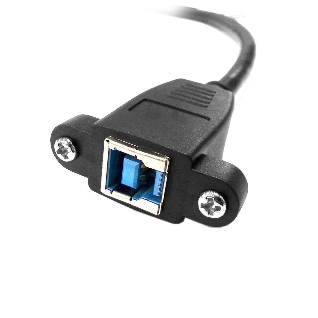 Traovien Usb 3.0 Printer Cable Usb 3.0 B Type Male To Female (Bm Bf) Square Printer Extension Cable With Screws Panel Mount (50C