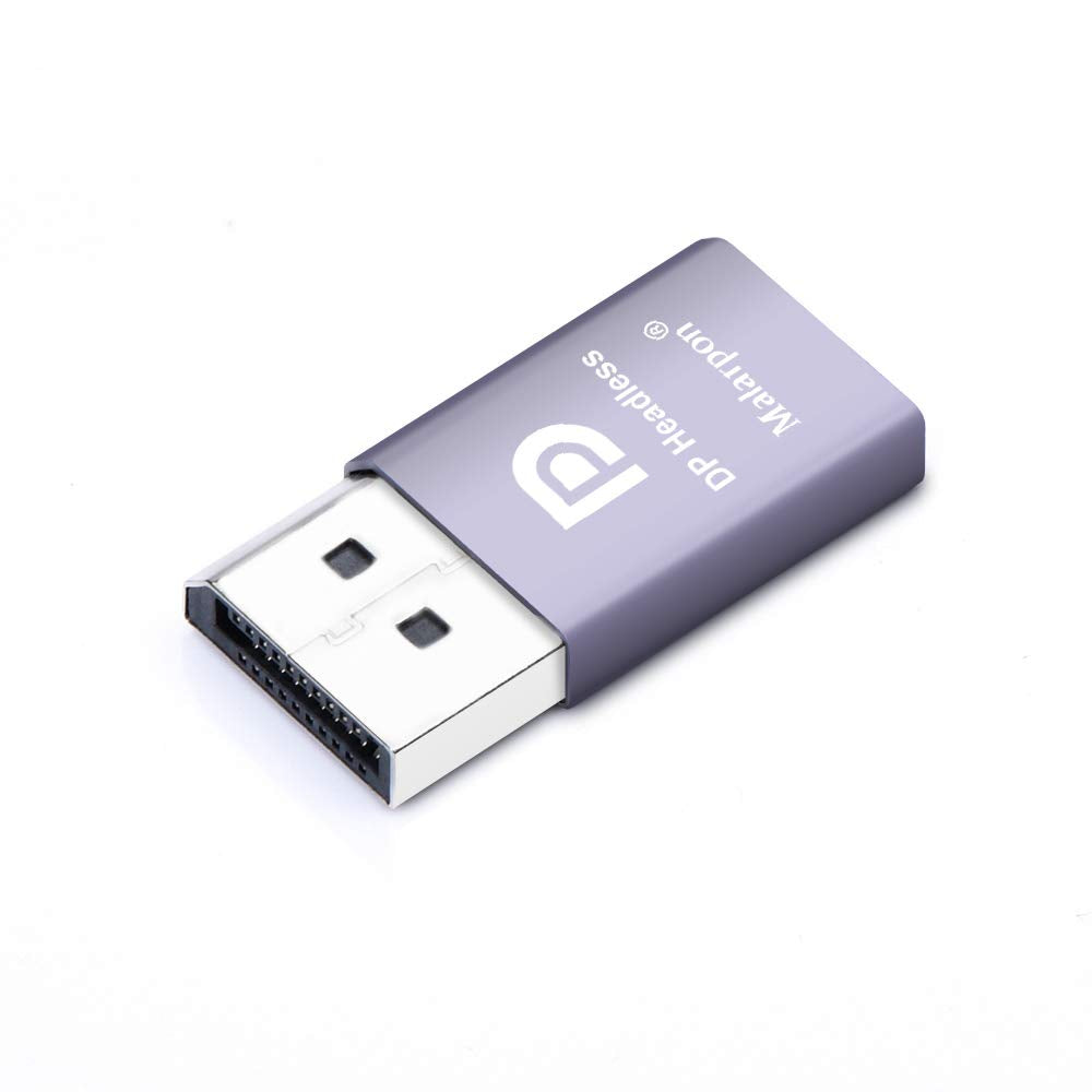 Malarpon Dispalyport Headless Ghost Display Emulator With Blue Light For Pc 4K Dp Dummy Plug (Fit Headless 1080@60Hz 3840X2160@1