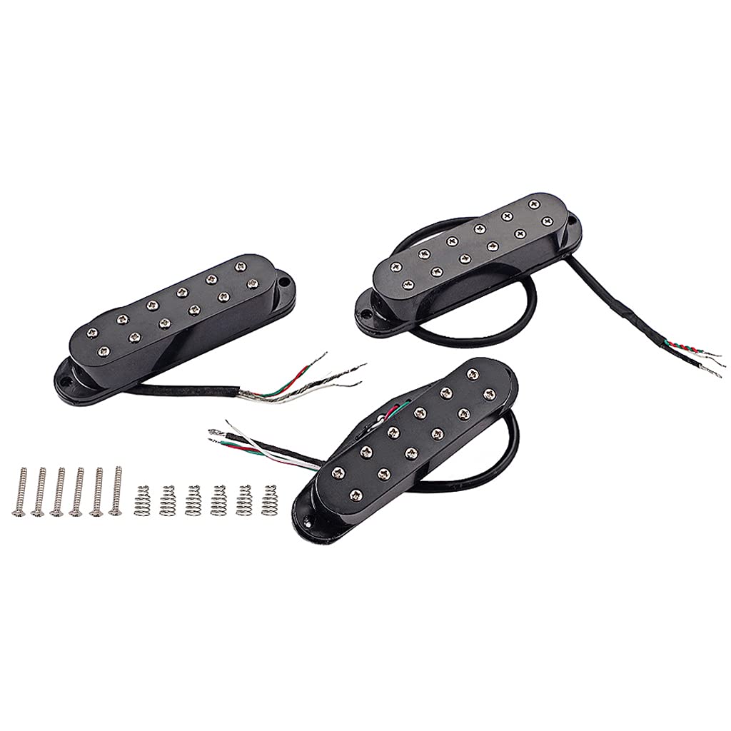Alnicov 3Pcs Guitar Mini Humbucker Pickups,Neck Middle Bridge Sss Pickups Set For Strat St Style Guitar Accessory Parts,Black