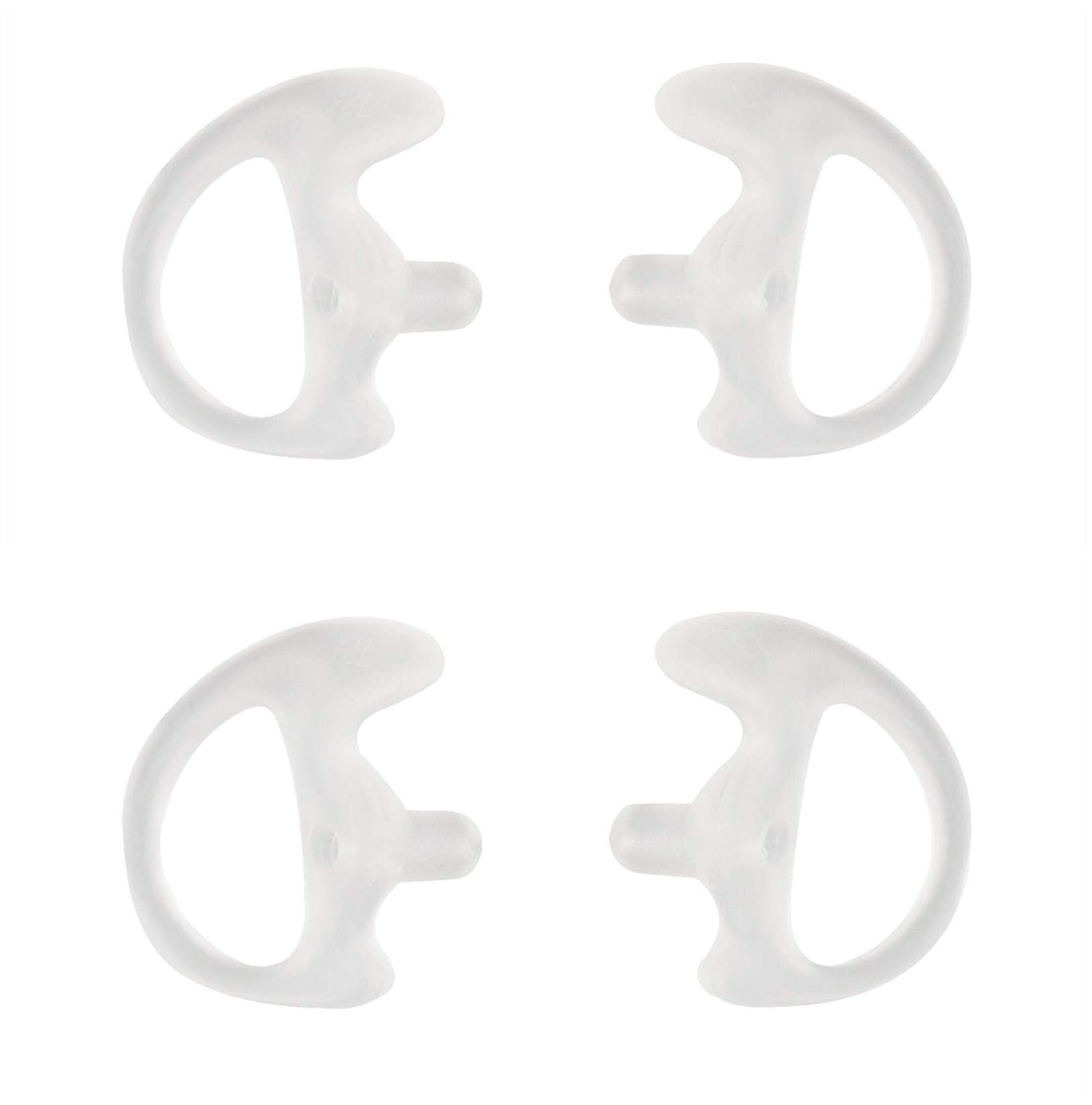 Yolipar Replacement Soft Silicone Eardud Earmold For Walkie Talkie Audio Kit Air Acoustic Tube Earpiece Headset (White, Medium(2