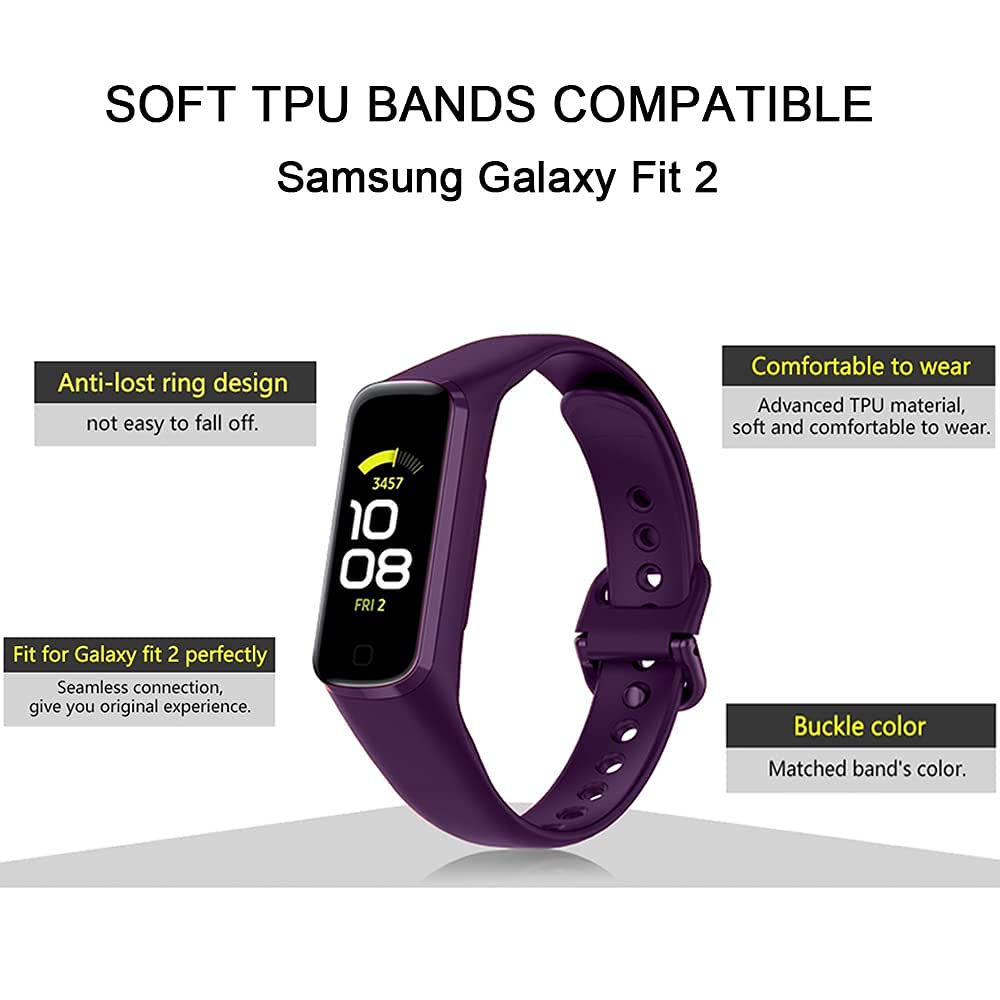 6 Pack Replacement Bands Compatible With Samsung Galaxy Fit 2 Sm-R220 For Women Men Classic Watch Band Strap Wristband For Galax