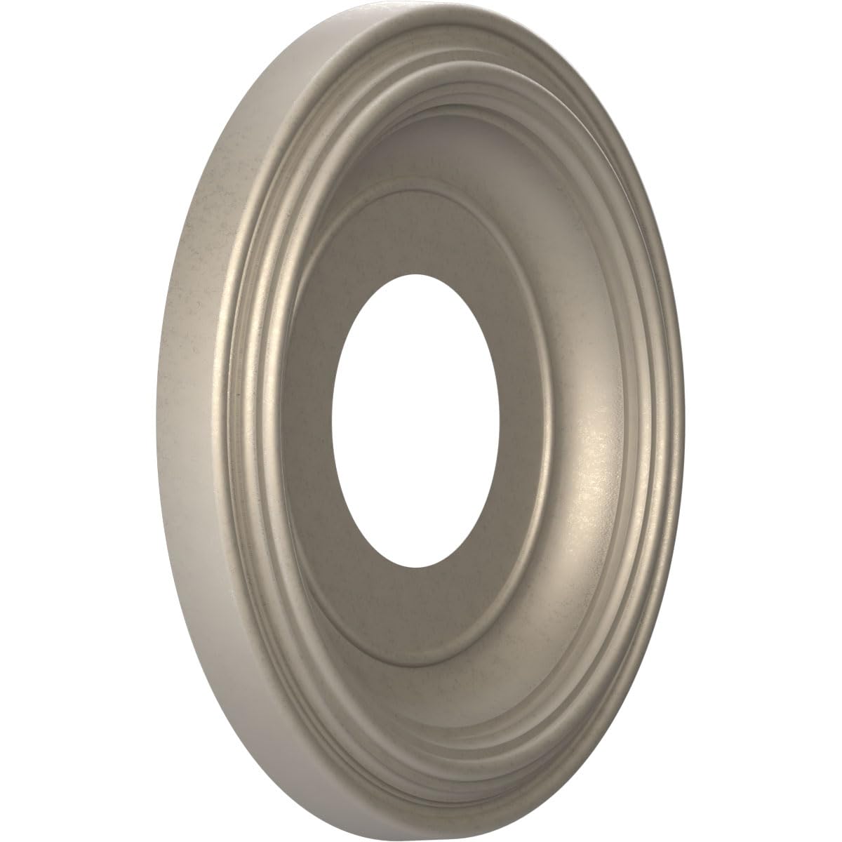 10Od X 3 1/2Id X 1 1/8P Traditional Thermoformed Pvc Ceiling Medallion (Fits Canopies Up To 5 1/2), Metallic Silver Metallic