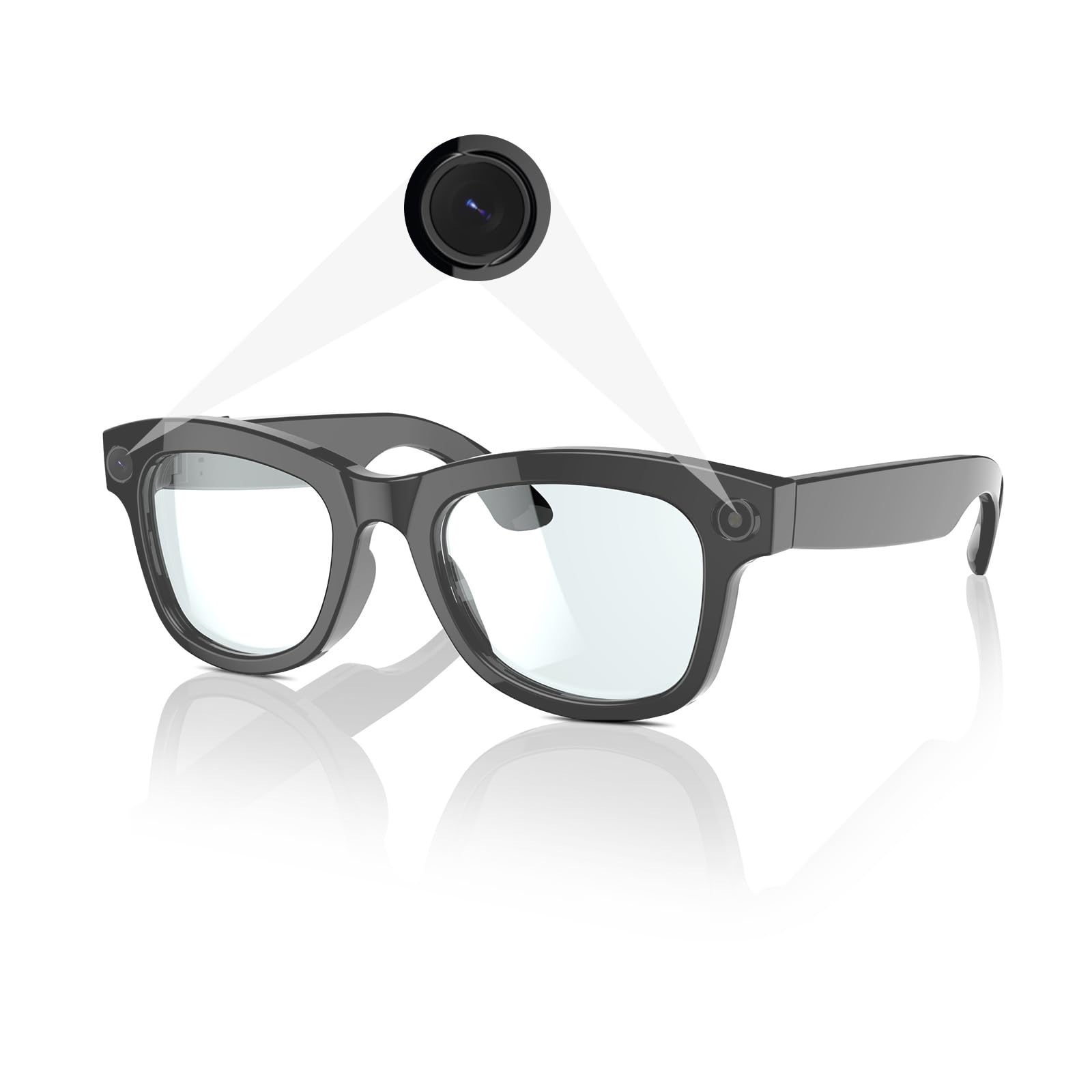 Smart AI Camera Glasses - 500W HD Camera, Bluetooth 5.3, Voice Control, Open-Ear Speakers, 230mAh Battery, Blue Light Protection
