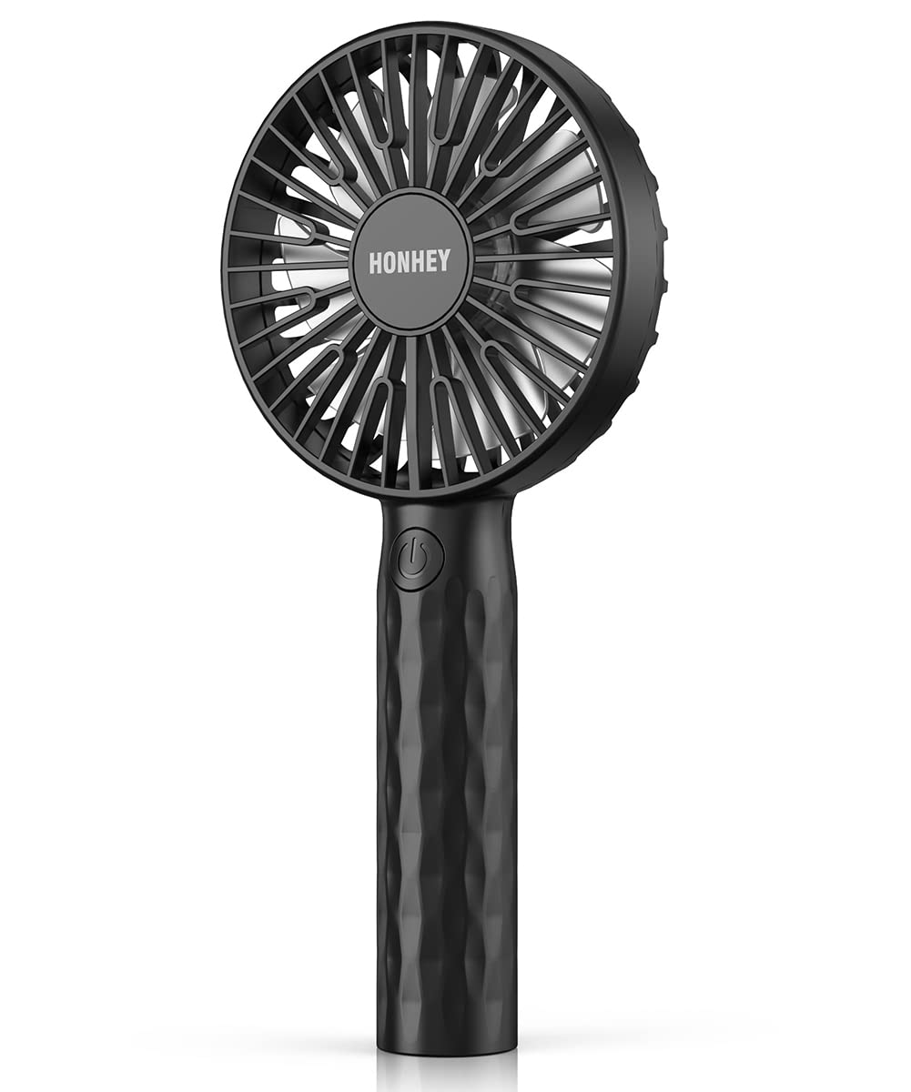 Honhey Handheld Super Mini Portable Fan  Rechargeable Battery Operated, 3 Adjustable Speeds  Personal Hand Held For Girls, Wom