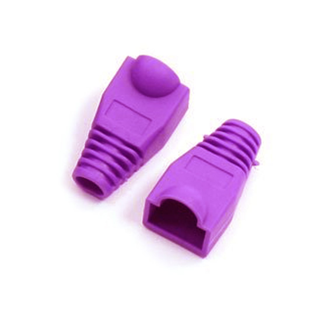 Copapa Yiovvom Soft Plastic Ethernet Rj45 Cable Connector Boots Cover Strain Relief Boots Cat5 Cat5E Cat6 Cat6E 100Pcs (Purple)