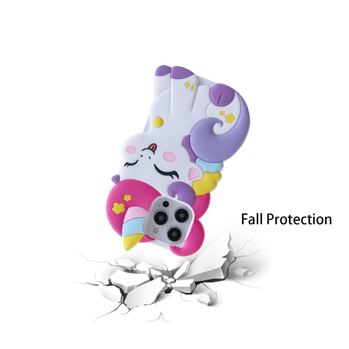 Wifantien 3D Cute Unicorn Soft Case For Iphone 14 Pro 6.1 Inch 2022,3D Cute Cartoon Kawaii Fashion Character Unicorn Horse Shape