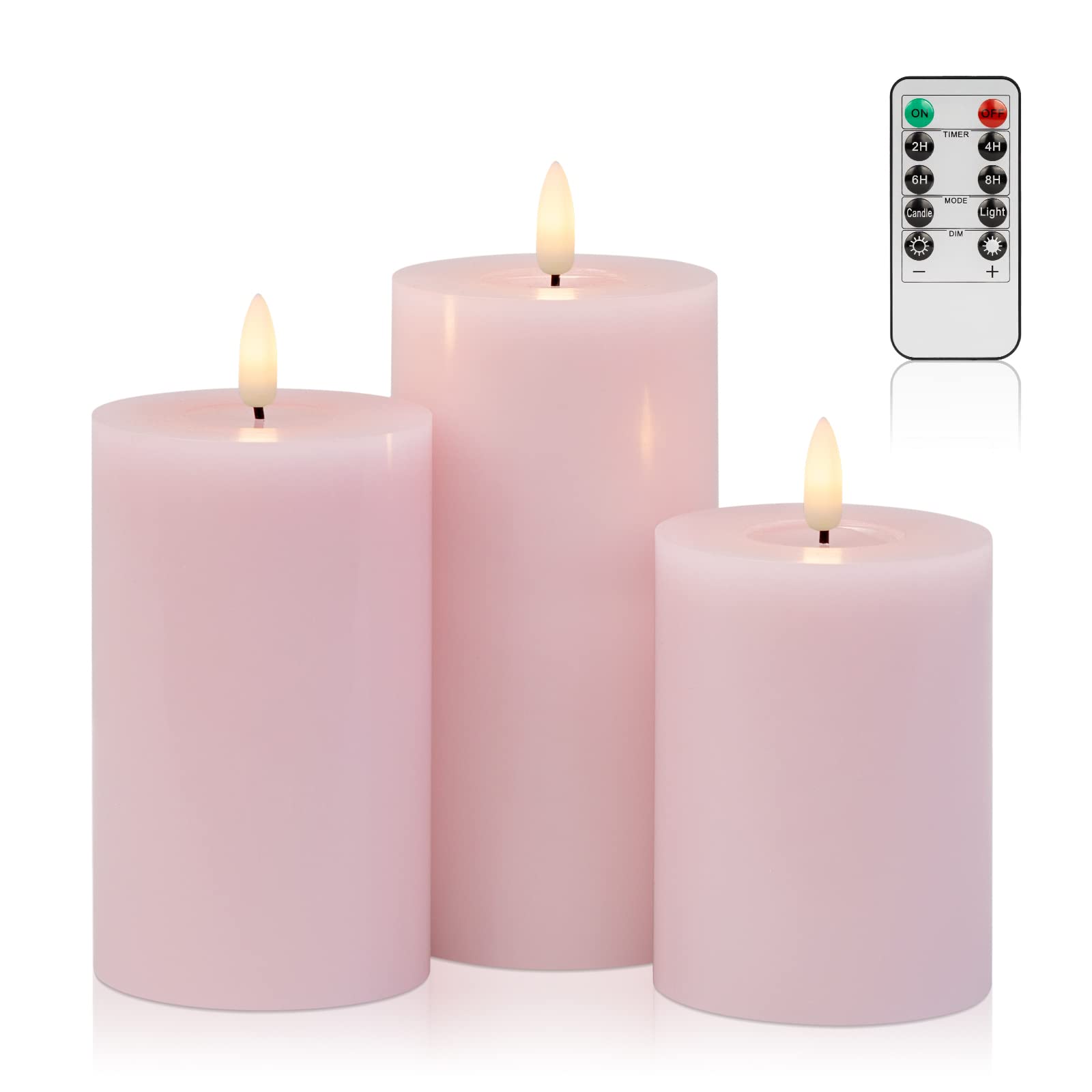 Angelloong Flickering Flameless Candles With Remote, Real Wax Led Candles With Timer, Battery Operated Candles For Wedding Holid