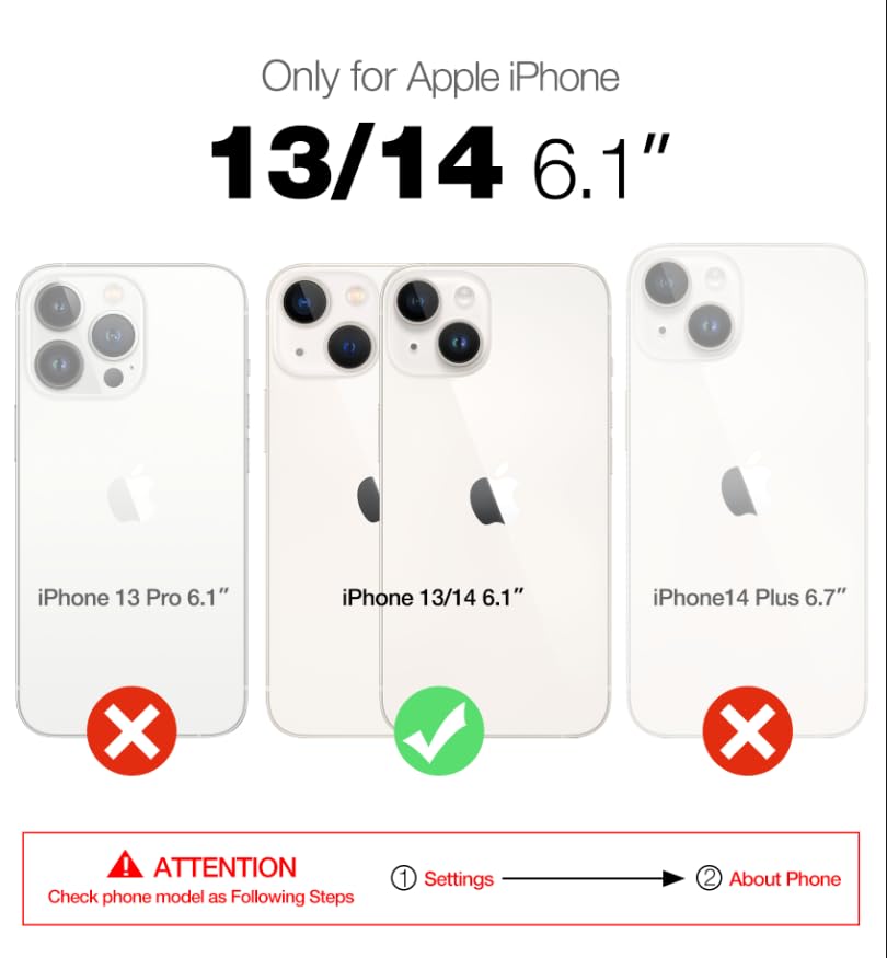 Dexnor For Iphone 14 Case For Iphone 13 Case 6.1 Inch, [Built In Screen Protector And Kickstand] Heavy Duty Military Grade Prote