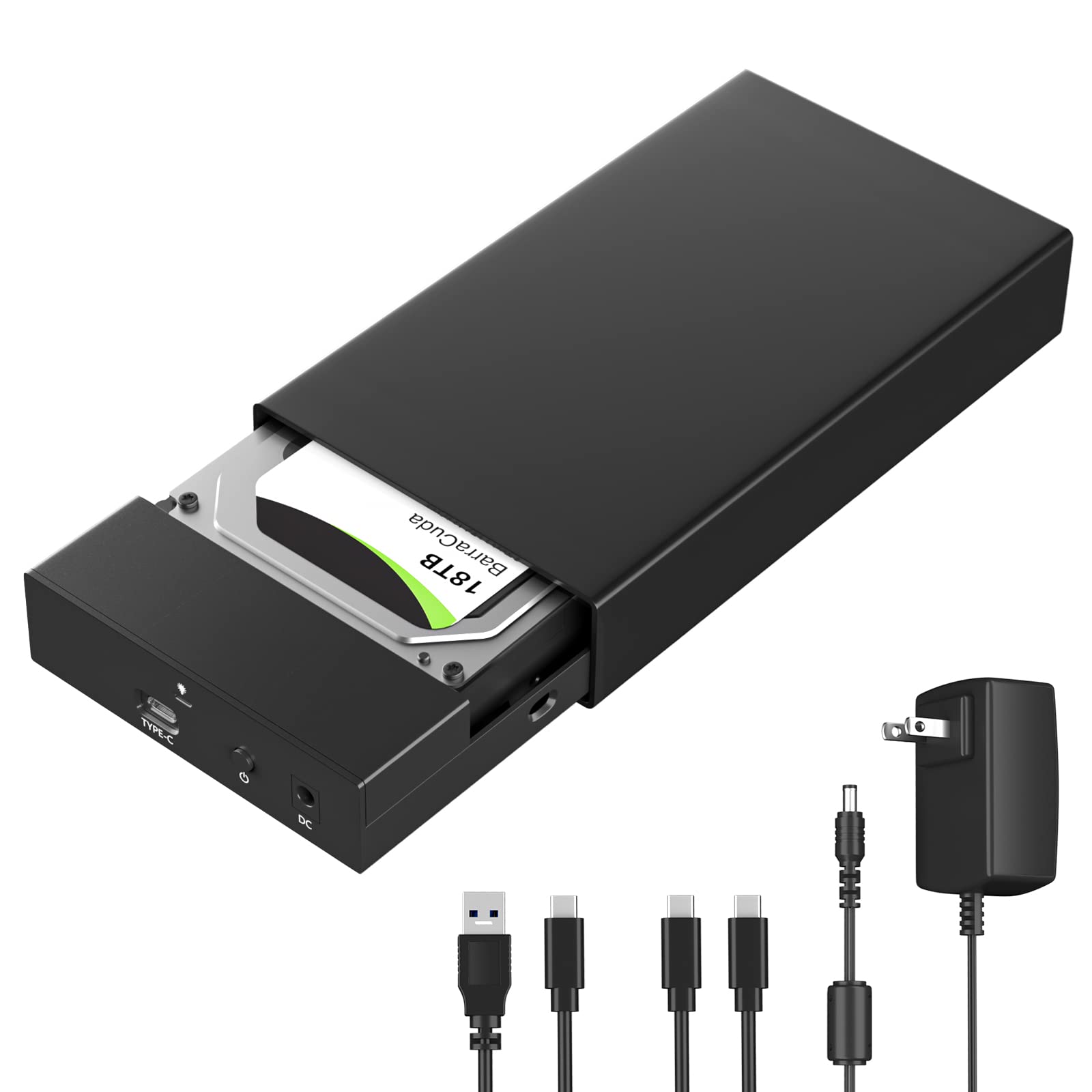 Sas To Usb 3.0 Enclosure, Sas Hard Drive Adapter Reader Converter For 2.5/3.5Inch Ssd Hdd,Sas Hard Disk Docking Station With 12V 2A Power Supply 10Gbps,Up To 18Tb