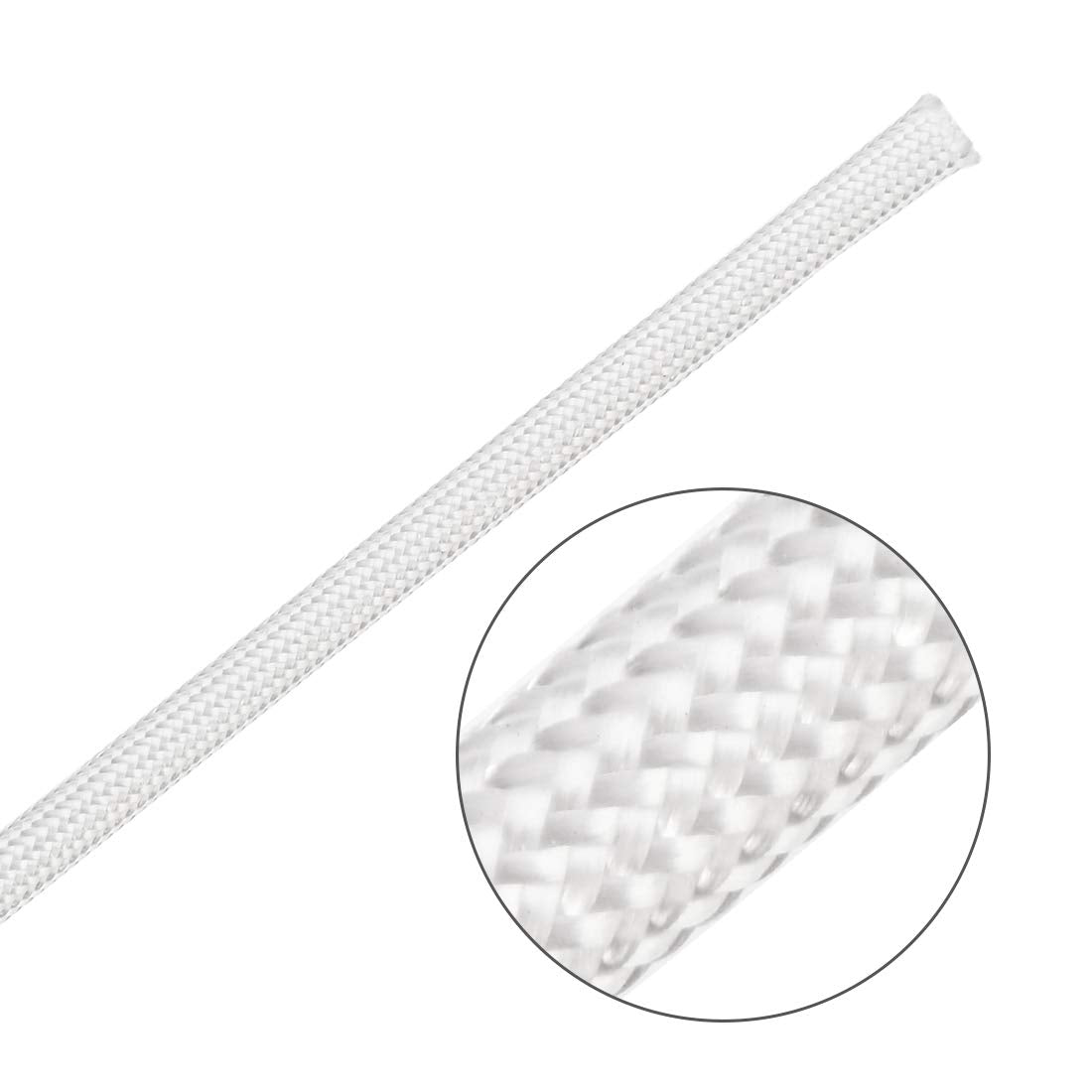 Uxcell Insulation Braid Sleeving, 9.8Ft 3Mm High Temp Fiberglass Sleeve White