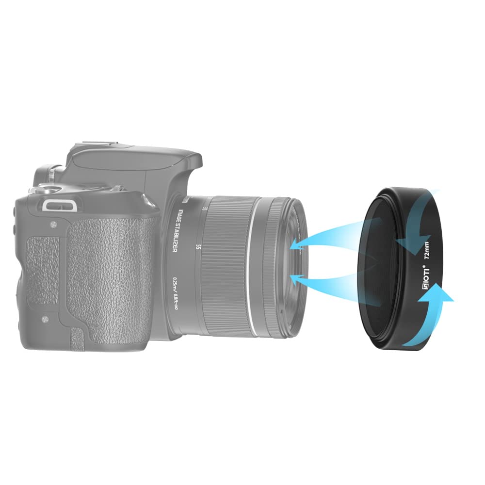 Sioti 72Mm Lens Hood, Matte Treatment Inside, Aluminum Material, Compatible With All Camera Lens S/C/N/F/O/P Etc.(72Mm)