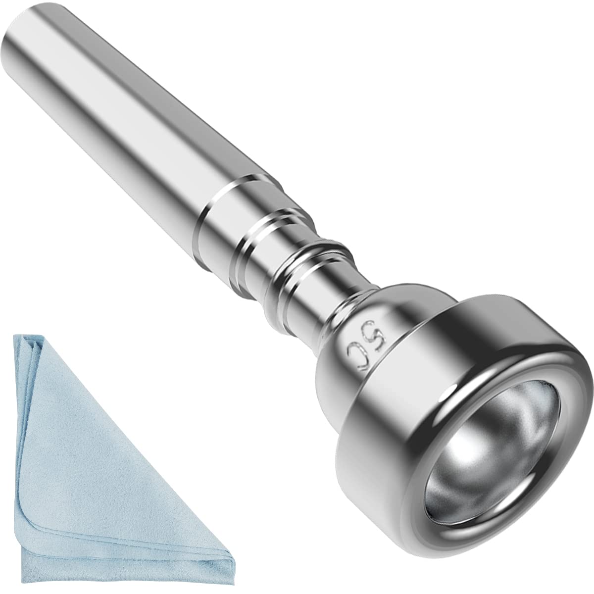 Silver Trumpet Mouthpiece 5C Trumpet Mouthpiece With Box Cleaning Cloth Compatible With Yamaha Bach Conn King Musical Instrument