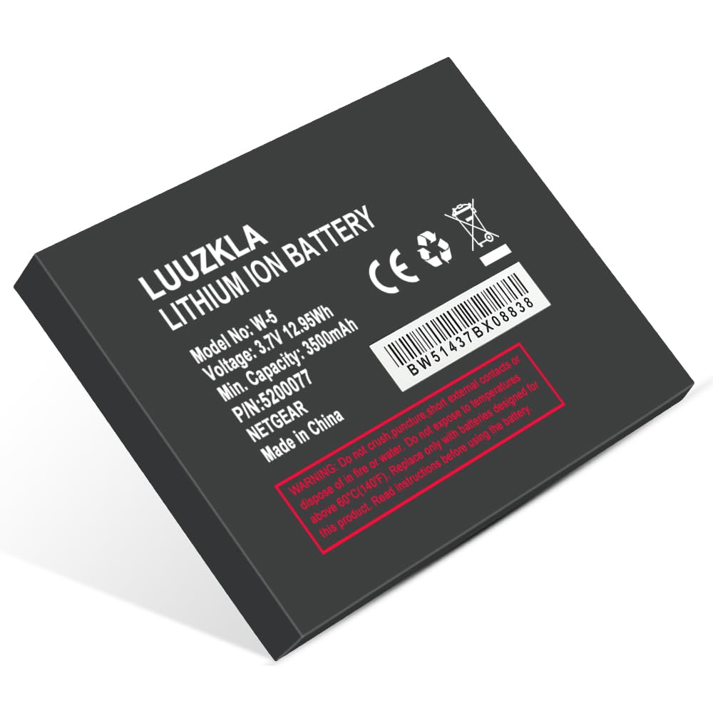 Luuzkla 3500Mah W 5 Battery, (2024 New Upgrade) Replacement For Netgear Sierra Wireless Router Aircard 771S 770S 790S 782S 344B