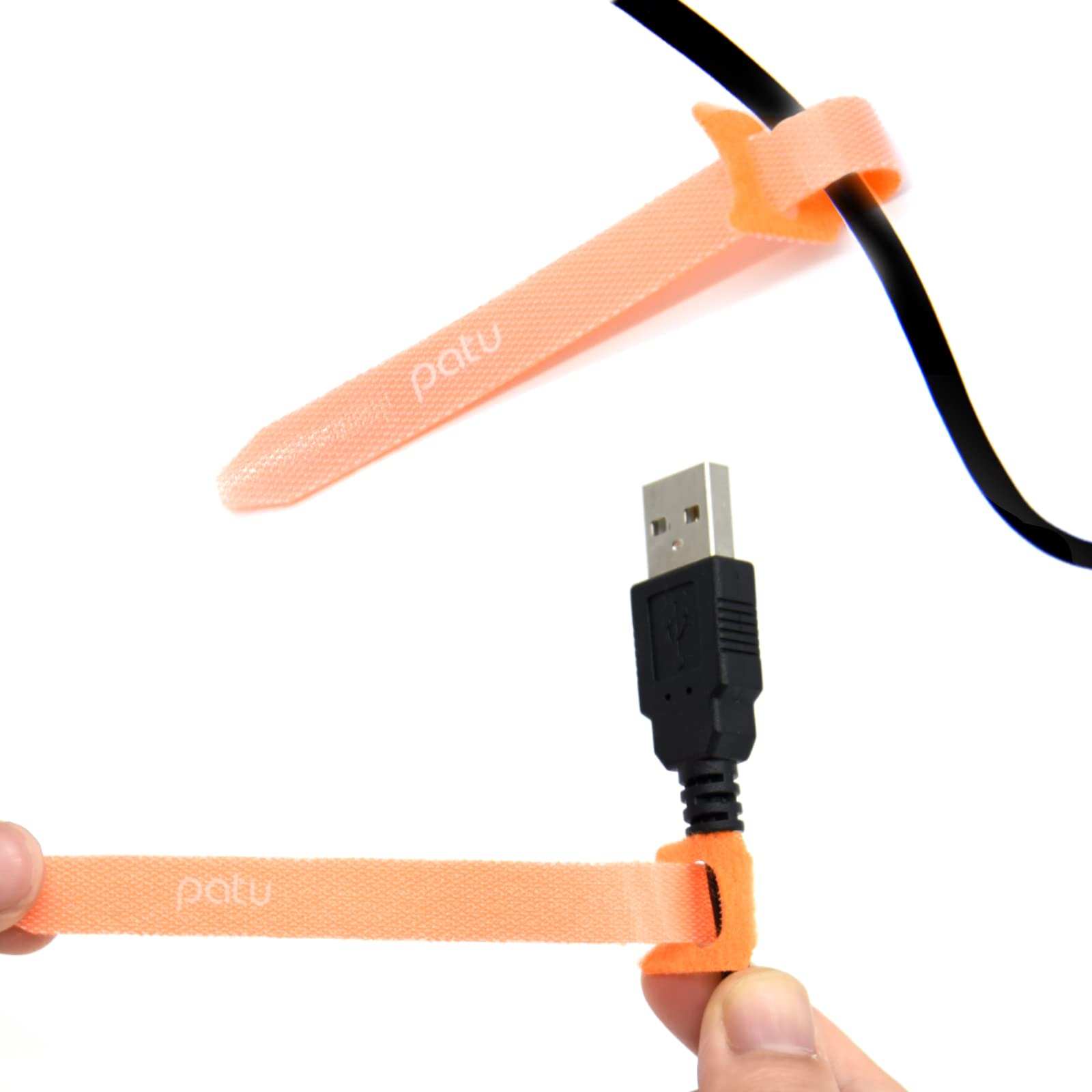 Patu Reusable Fastening Cable Ties   30 Pcs 4 Inch Microfiber Cloth Hook And Loop Cord Management Wire Organizer Straps, Assorte