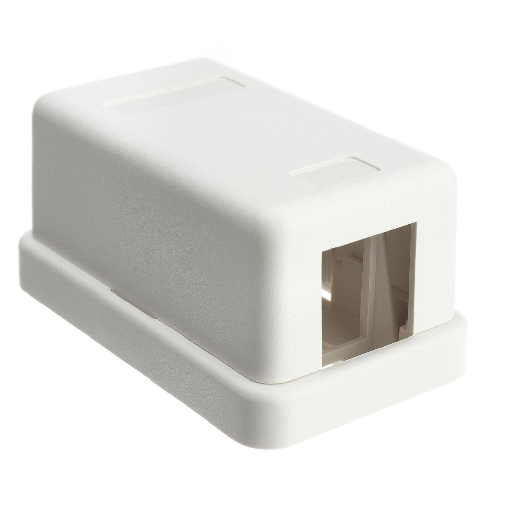Cablewholesale 1 Port Keystone Jack Surface Mount Box, White, Surface Mount Box For Networking, Home Theatre, Security/Surveilla