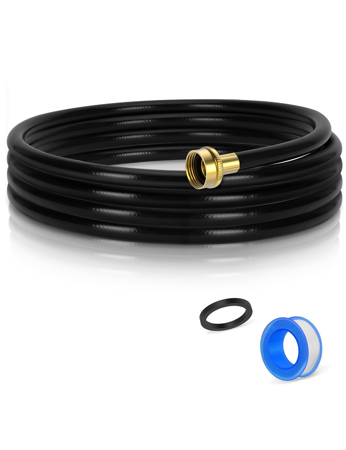 8FT Dehumidifier Drain Hose with 3/4 Inch FHT Connector, Featuring Rust-Resistant Brass Fittings for Leak-Proof Connection, Perf