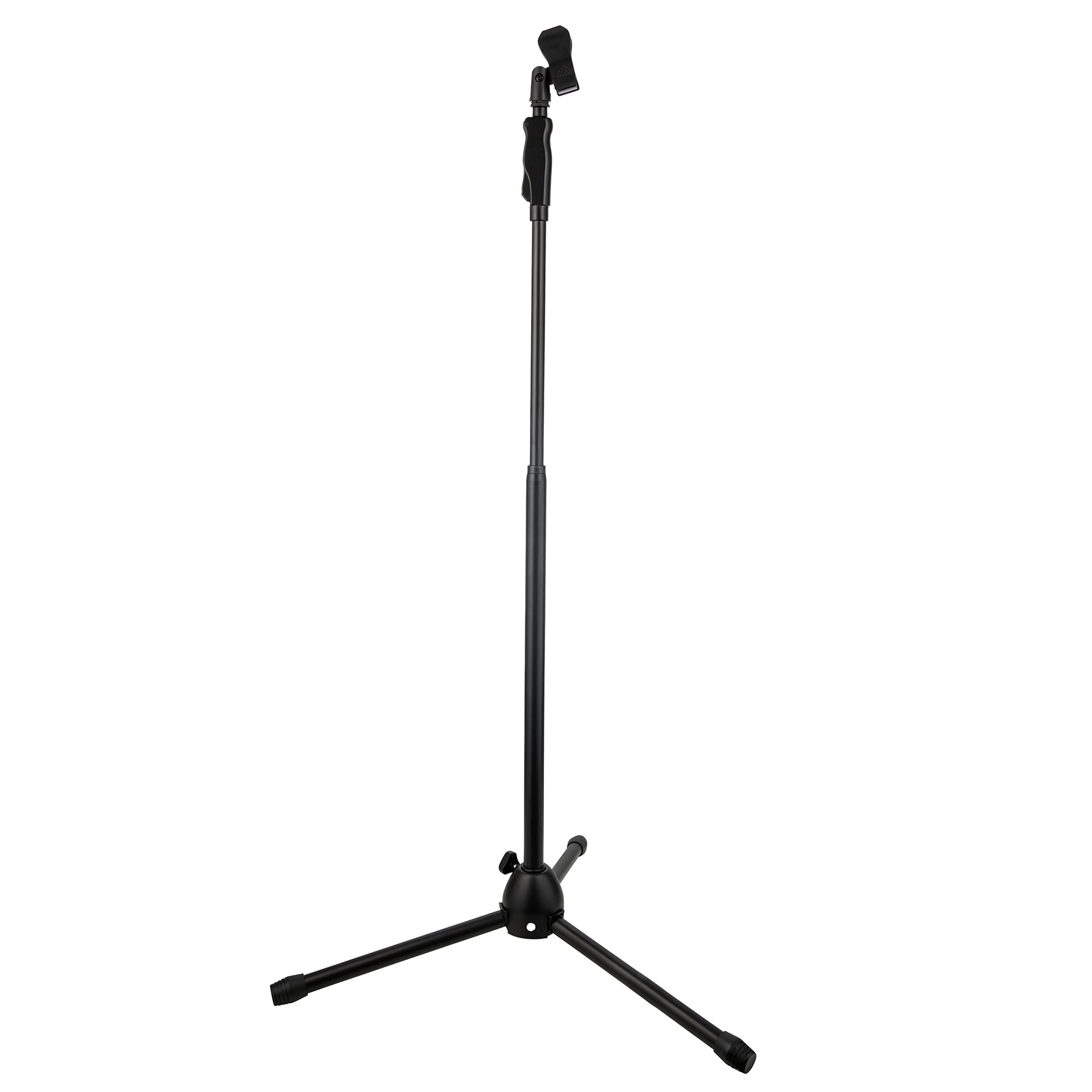 Clef Audio Labs Tripod Mic Stand, One-Handed Clutch Height Adjustment And Telescopic Boom Arm - Cable Management Clips, Universa
