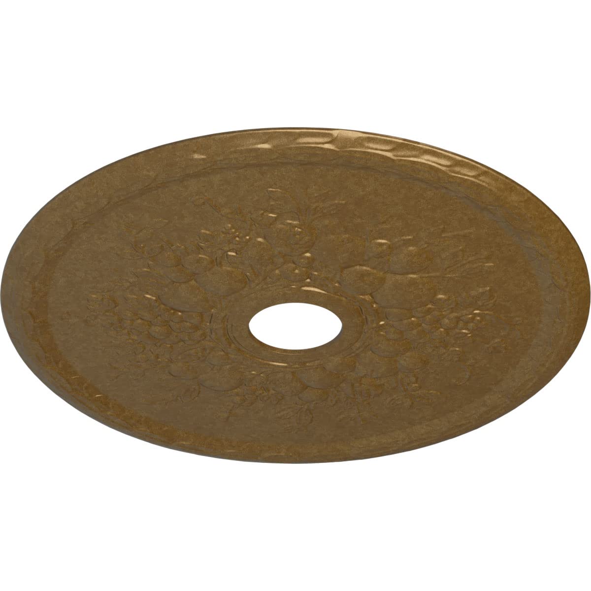 Ekena Millwork Cm22Grpas Grape Ceiling Medallion, 22 5/8''Od X 3 5/8''Id X 5/8''P, Hand Painted Pale Gold