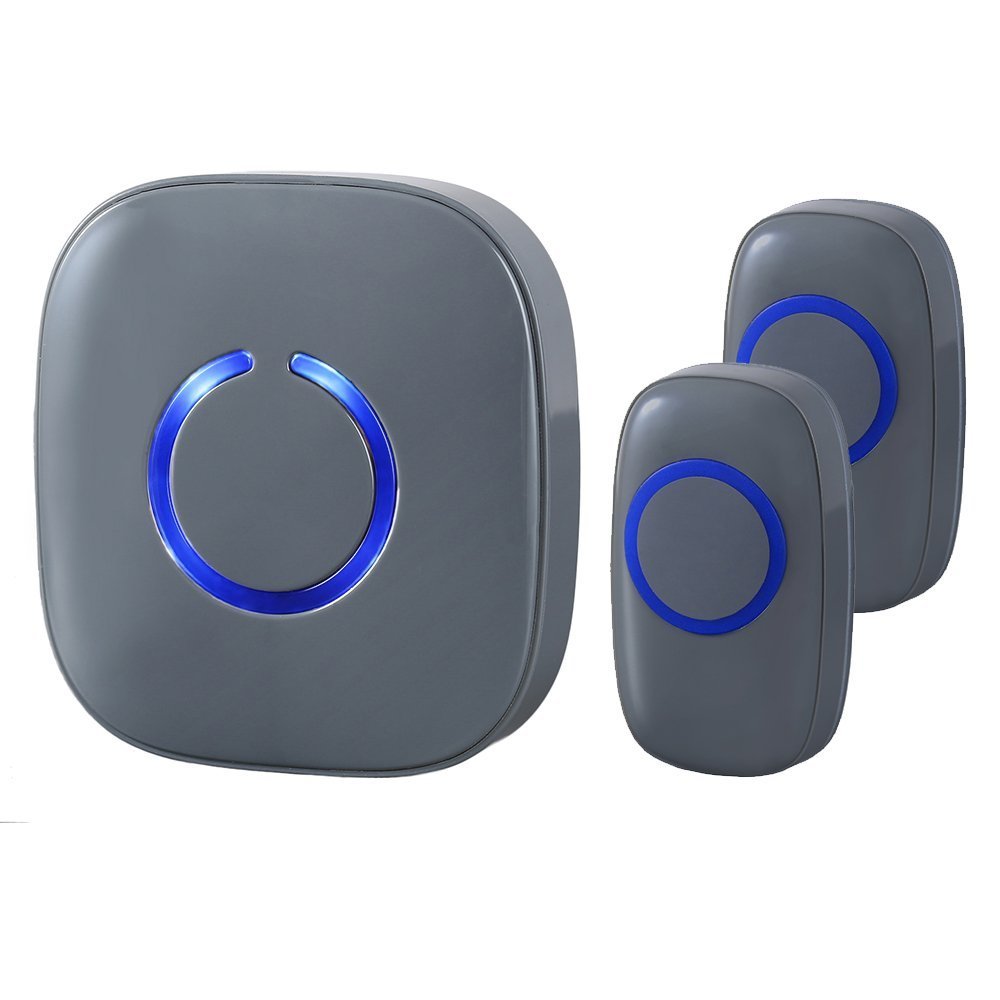 SadoTech Wireless Doorbells for Home, Apartments, Businesses, Classrooms, etc. - 2 Door Bell Ringer & 1 Plug-In Chime Receiver, 