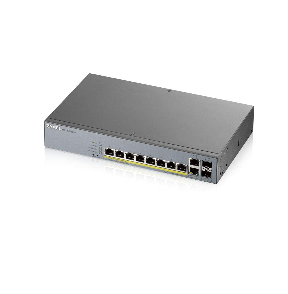 Zyxel 8 Port Gigabit Smart Managed Poe+ Switch With 130 Watt Budget And 2 Gigabit Copper Ports + 2 Sfp With Nebula Cloud Managme
