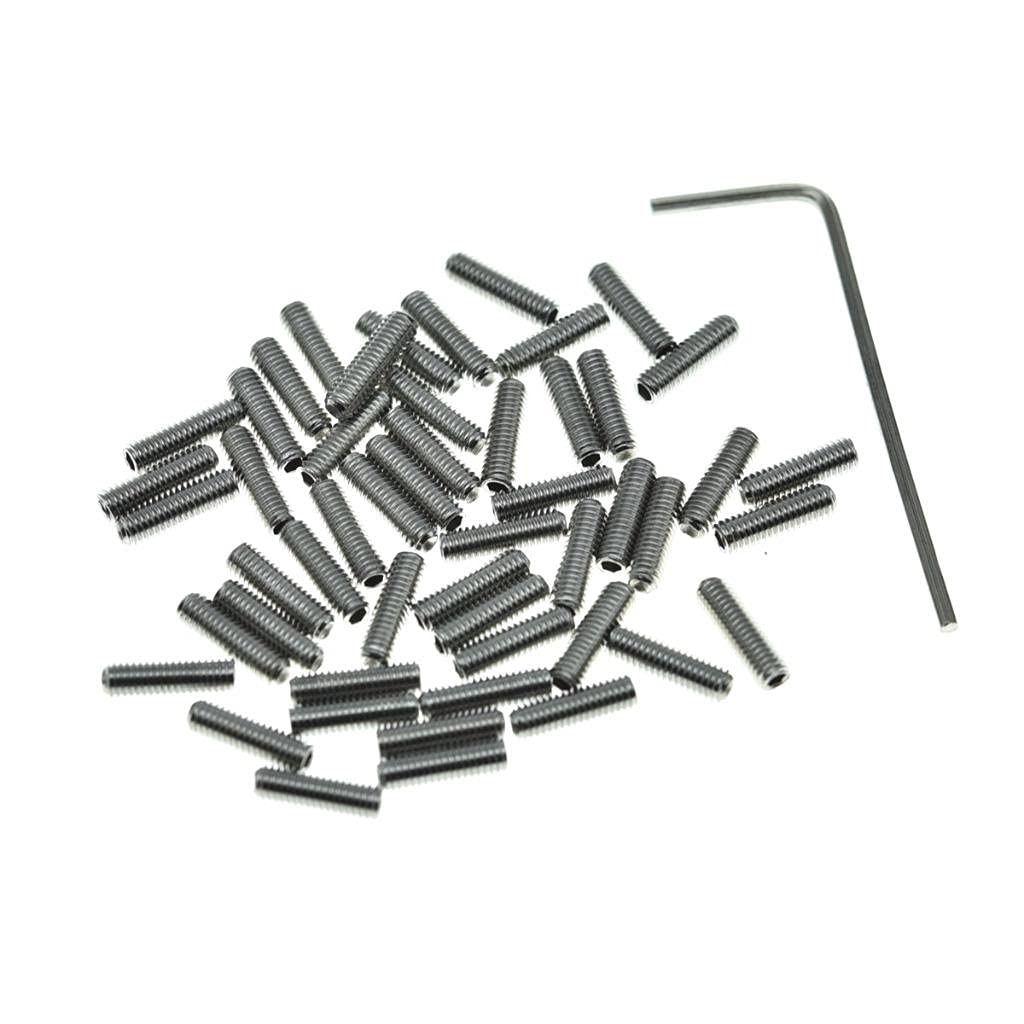 Dopro 100 Pack Us #4 40 X 3/8'' Stainless Steel Guitar Bridge Saddle Height Adjustment Screws