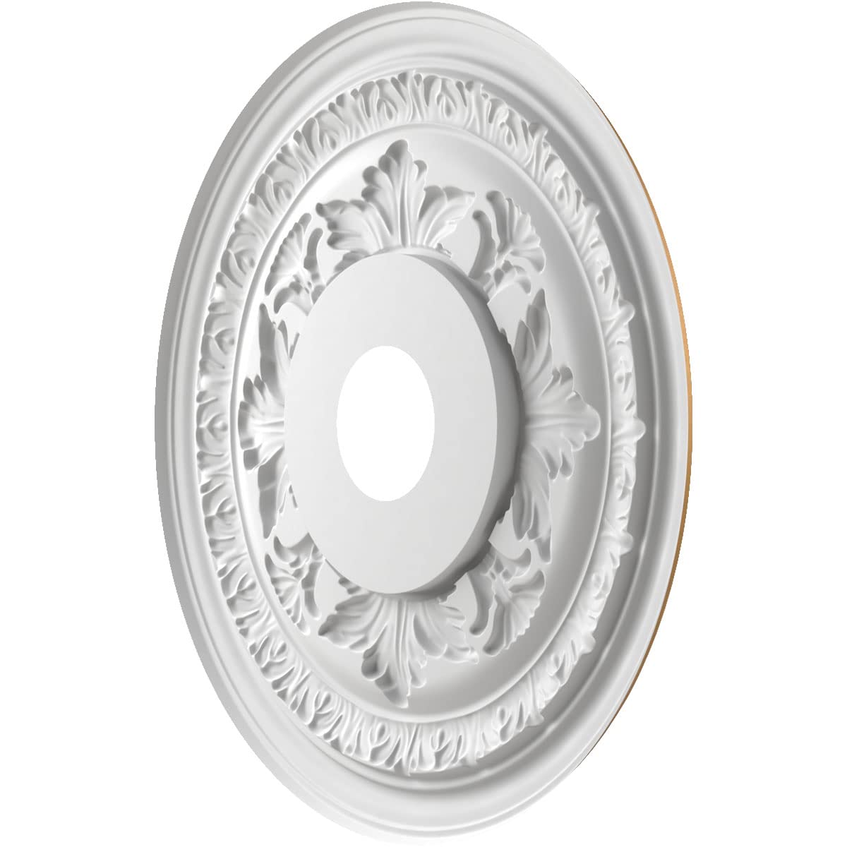 Ekena Millwork Cmp19Babgl Baltimore Thermoformed Pvc Ceiling Medallion (Fits Canopies Up To 7 3/4), 19Od X 3 1/2Id X 1P, Bright