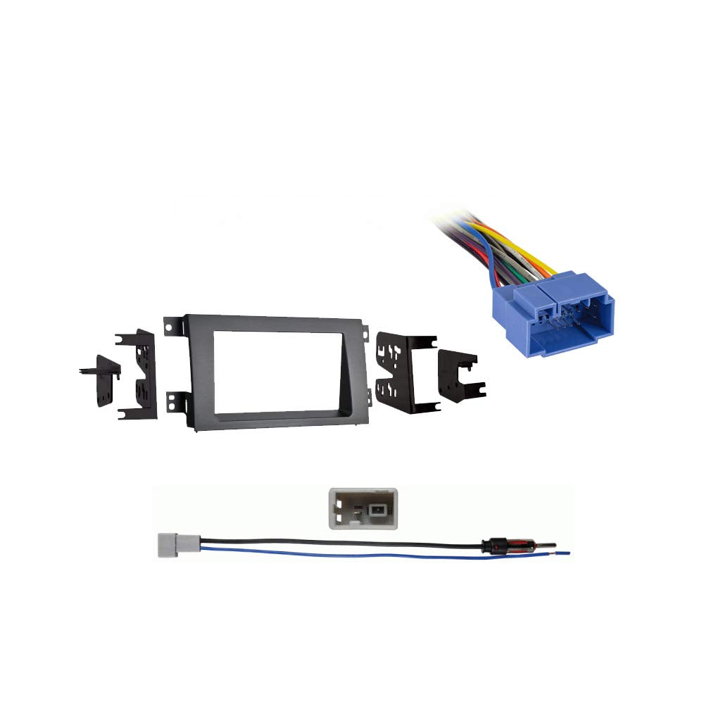 Harmony Audio Compatible With Honda Ridgeline 2005 2006 2007 2008 Double Din Stereo Harness Radio Dash Kit Gray