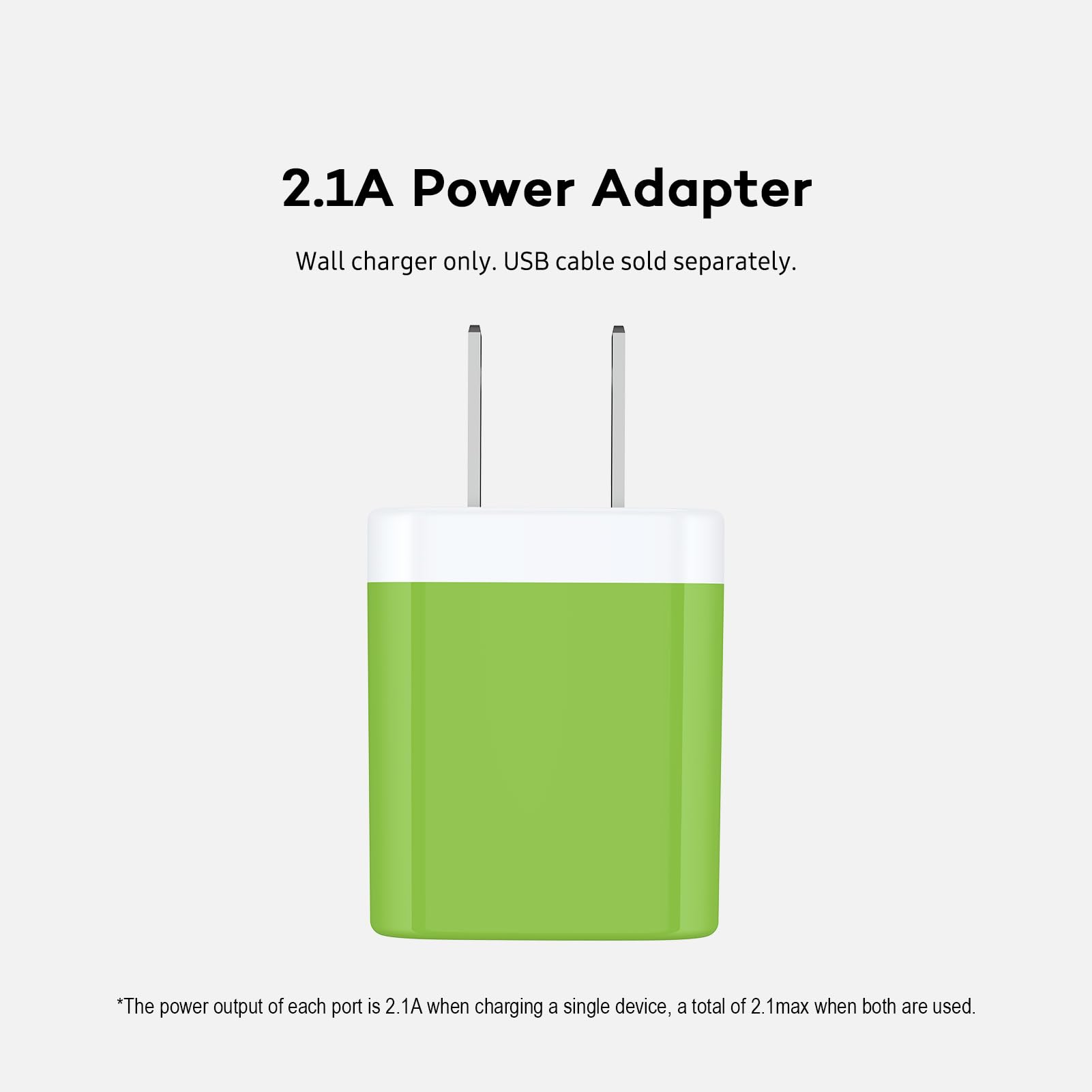 Usb Wall Charger, [2 Pack] 2.1A Ailkin 2 Port Usb Phone Charger Block Plug Power Adapter Charging Base For Iphone 15 14 Plus/Min