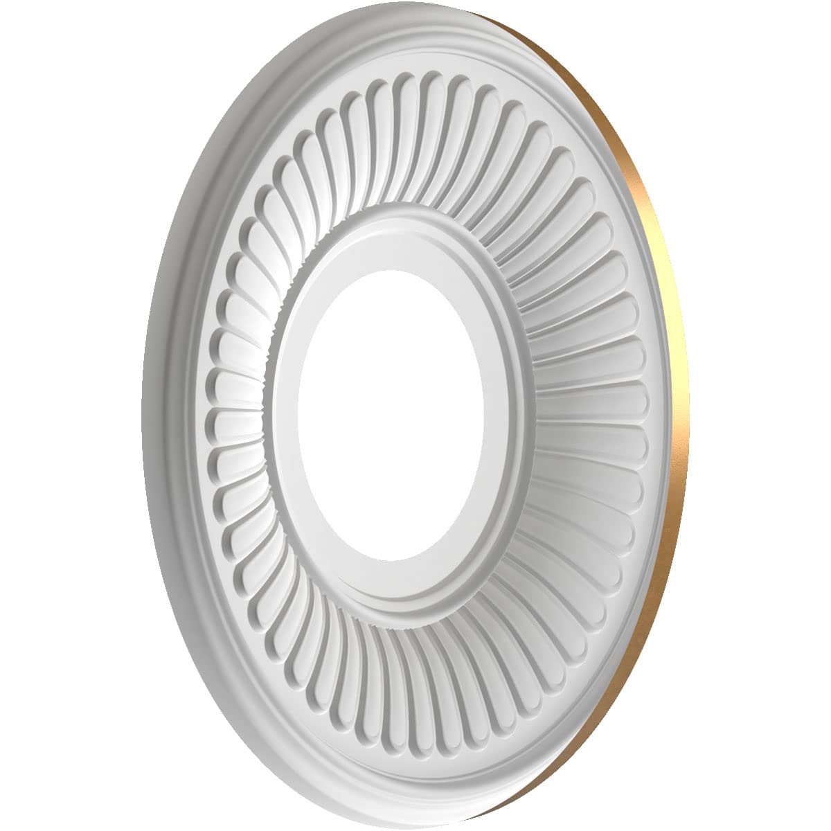 Ekena Millwork Cmp10Bebgl Berkshire Thermoformed Pvc Ceiling Medallion (Fits Canopies Up To 4 1/2), 10Od X 3 1/2Id X 3/4P, Brigh