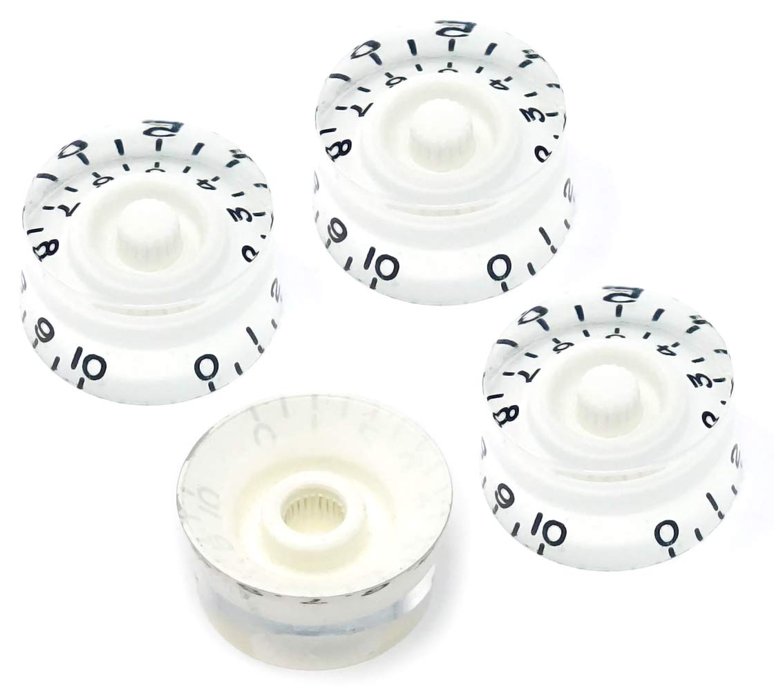 Vintage Forge White Speed Knobs Compatible With Epiphone Les Paul Sg Electric Guitar (Set Of 4) Fits 18 Coarse Spline Import (Me