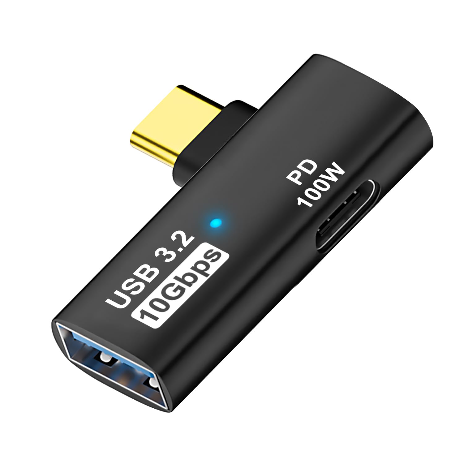 Areme 2 In 1 Usb C To Usb 3.2 Adapter With 100W Charging Port, Thunderbolt 4/3 Otg Converter For Rog Ally, Steam Deck, Quest 2, Iphone 15 Series, Ipad, Macbook And More Type C Device   Black