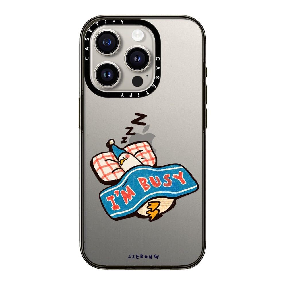 Casetify Compact Iphone 15 Pro Case [2X Military Grade Drop Tested / 4Ft Drop Protection]   I'M So Busy   Clear Black