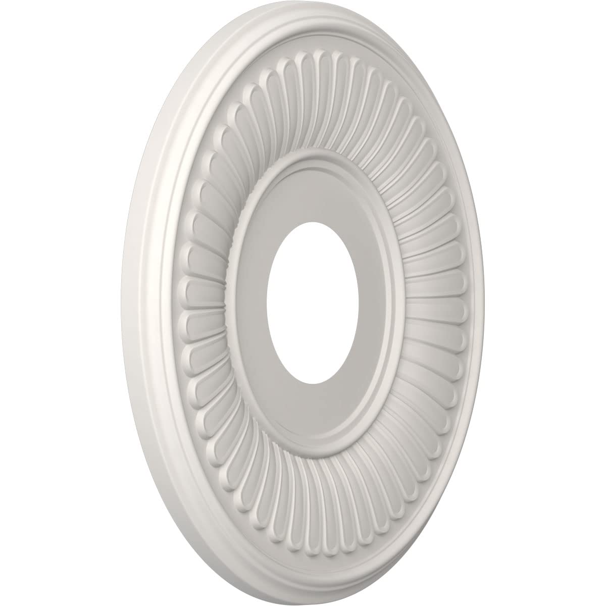 Ekena Millwork Cmp13Begbw Berkshire Thermoformed Pvc Ceiling Medallion (Fits Canopies Up To 5 3/4), 13Od X 3 1/2Id X 3/4P, Ultra