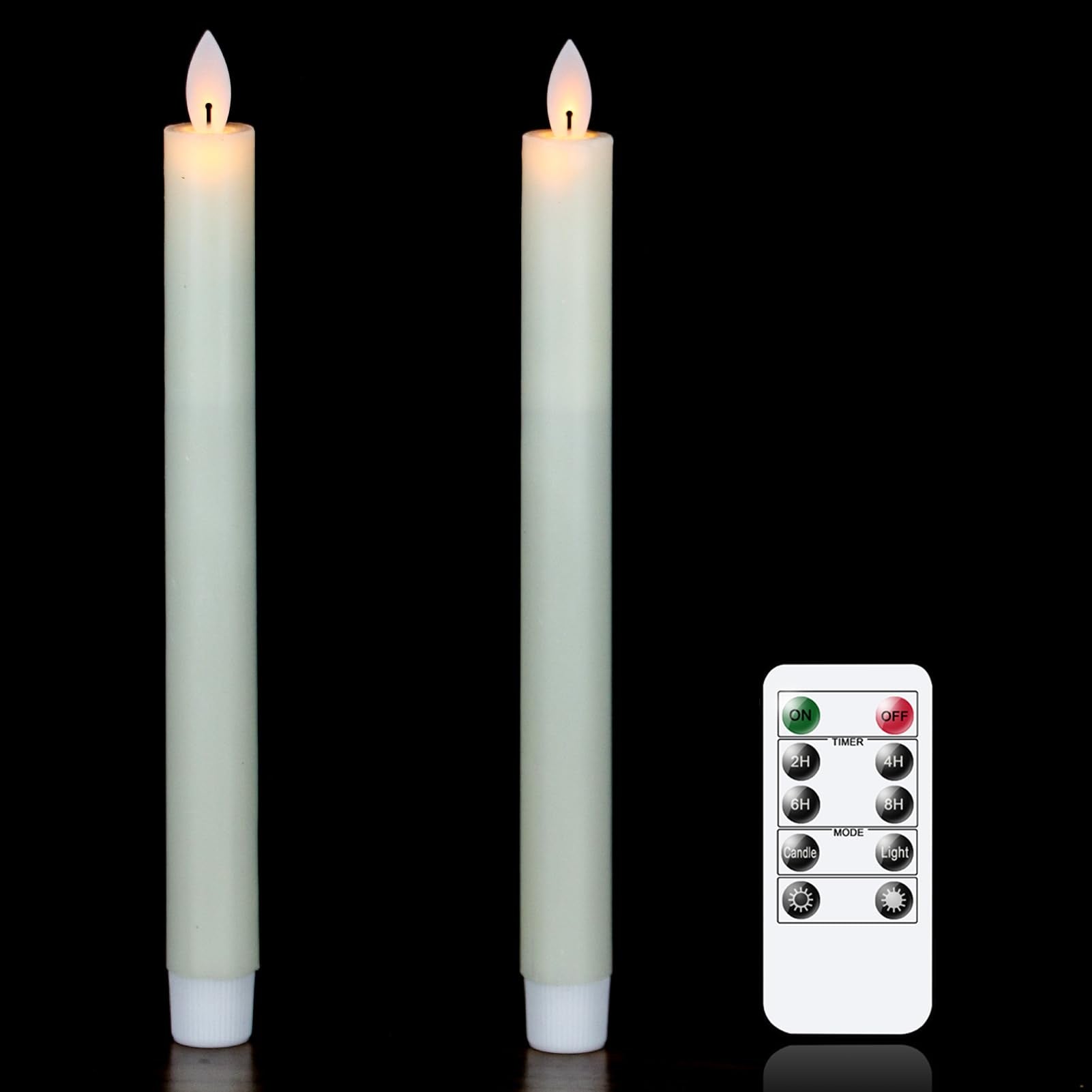 Wondise Halloween Flameless Taper Candles With Remote And Timer, Battery Operated 3D Wick Flickering With Blood Dripping Hallowe
