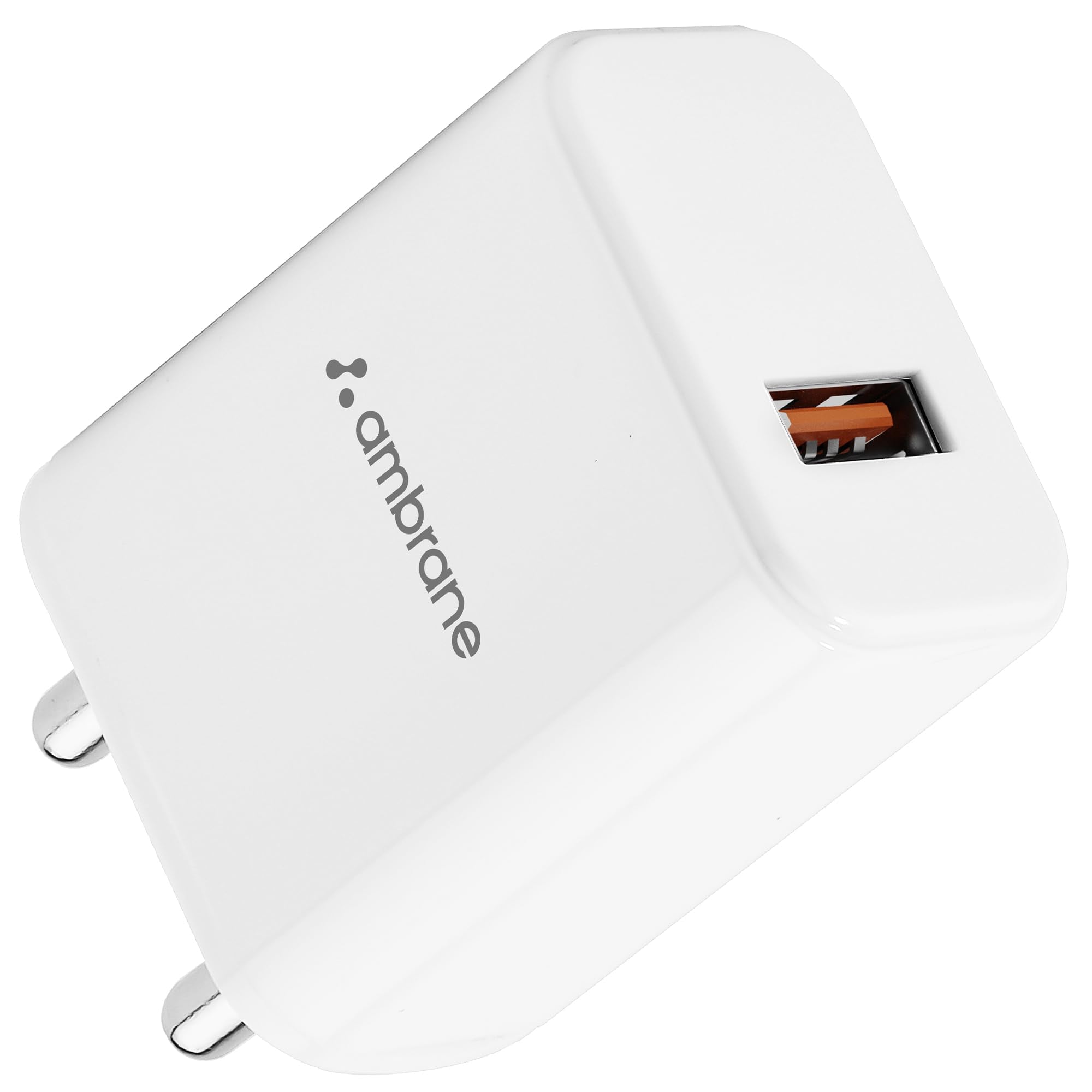 Ambrane 18W Wall Charger USB Port, Quick Charge 3.0, BoostedSpeed Mobile Charger Adapter Fast Charging, Compatible with Android 